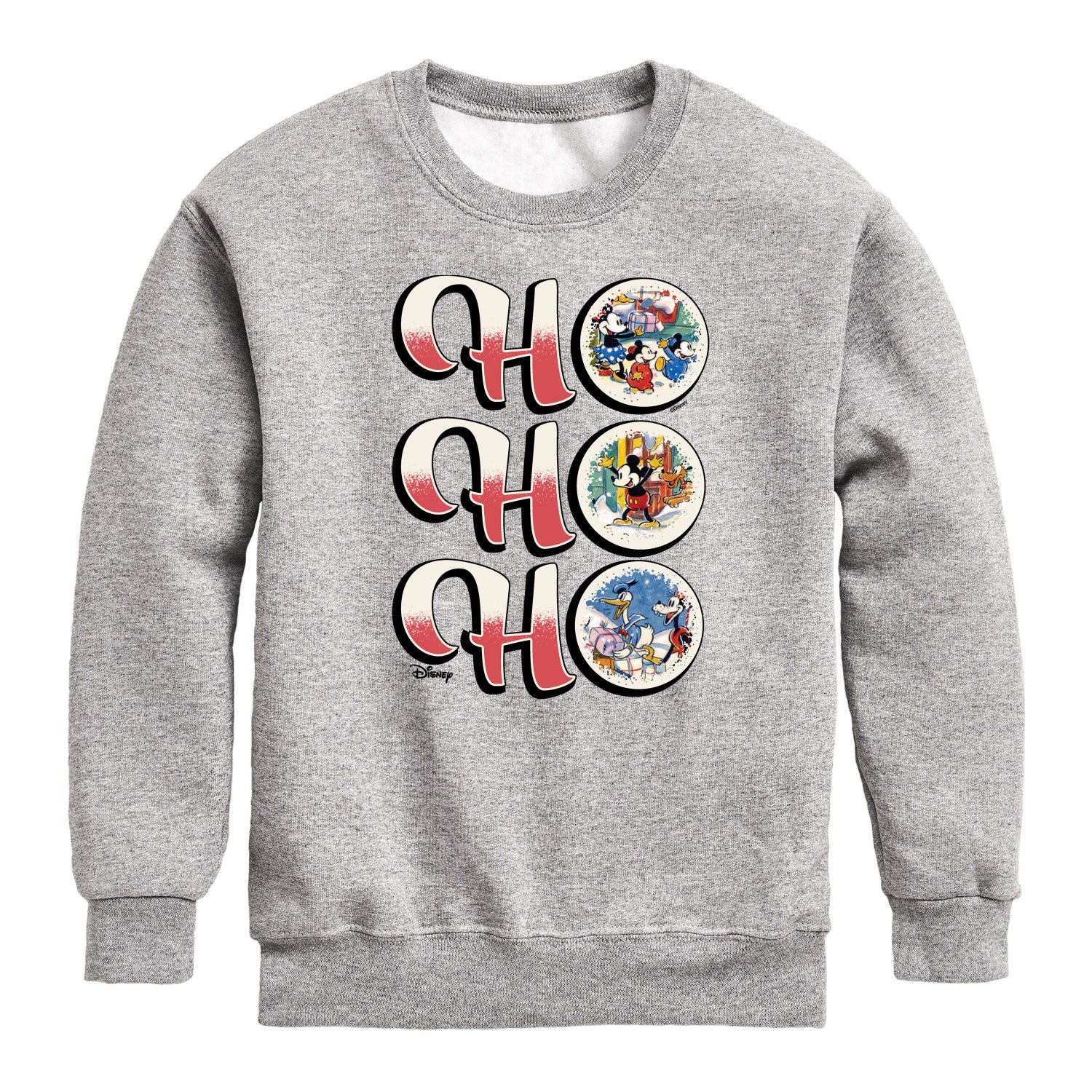 Disney - Mickey and Friends Ho Ho Ho Vintage Christmas - Toddler & Youth Crewneck Fleece Sweatshirt - Image 2