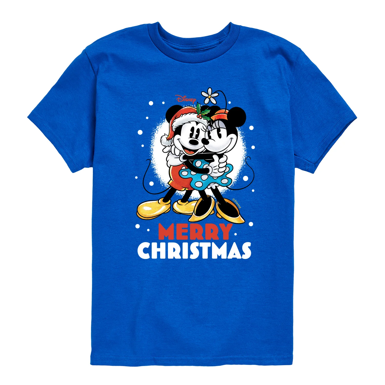 Disney - Merry Christmas Mickey And Minnie - Youth Short Sleeve Graphic T-Shirt - Image 4