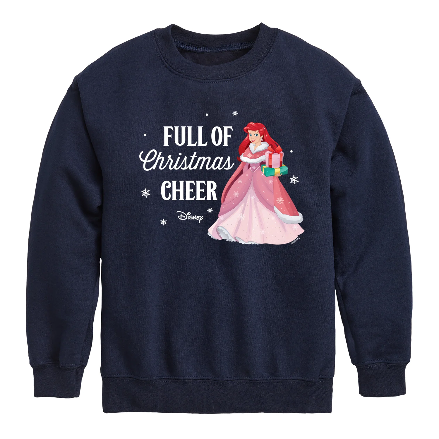 Disney Princess - Full Of Christmas Cheer Ariel - Youth Crew Fleece Sweatshirt - Image 4