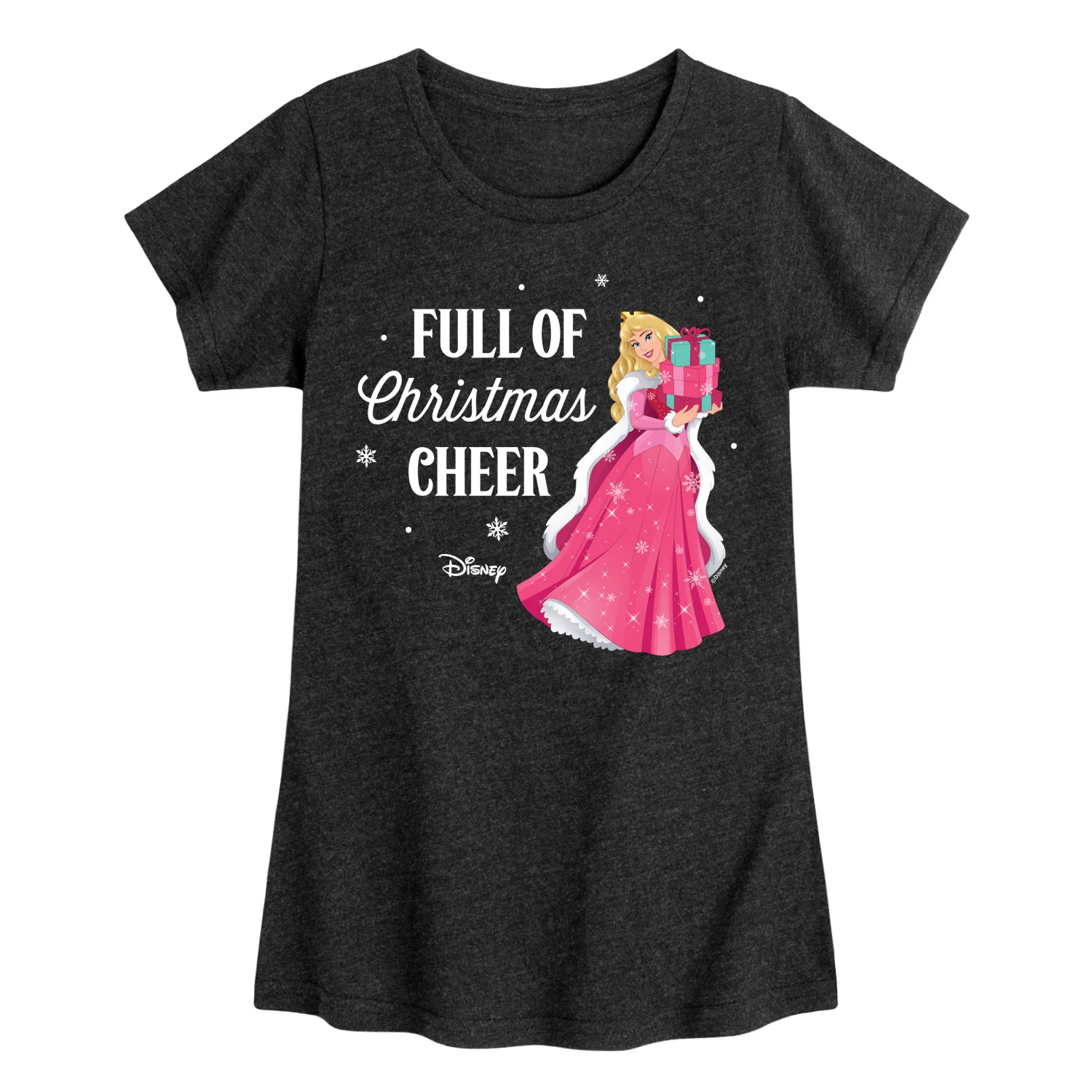 Disney Princess - Full Of Christmas Cheer Aurora - Youth Girls Short Sleeve T-Shirt - Image 6