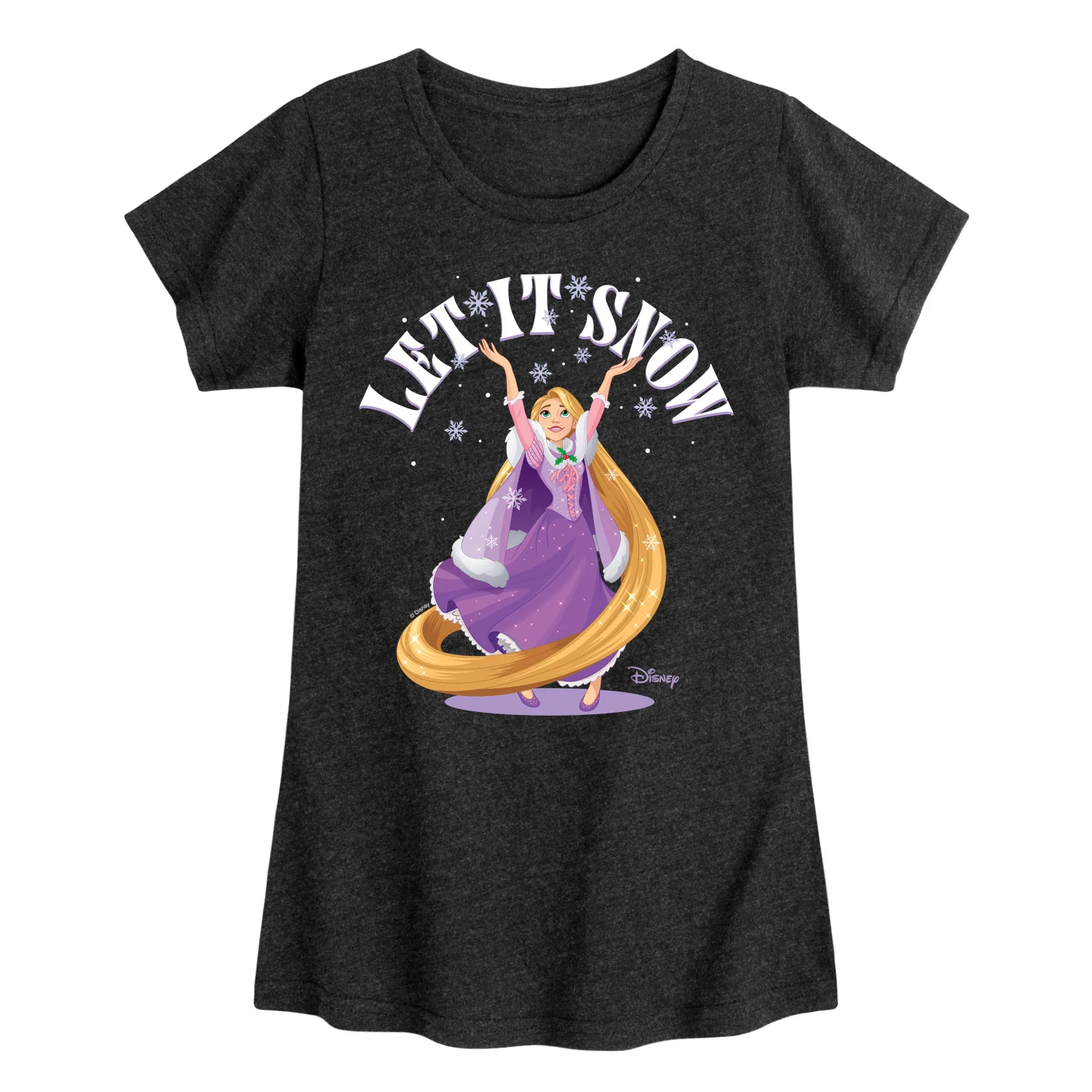 Disney Princess - Let It Snow - Youth Girls Short Sleeve T-Shirt - Image 2