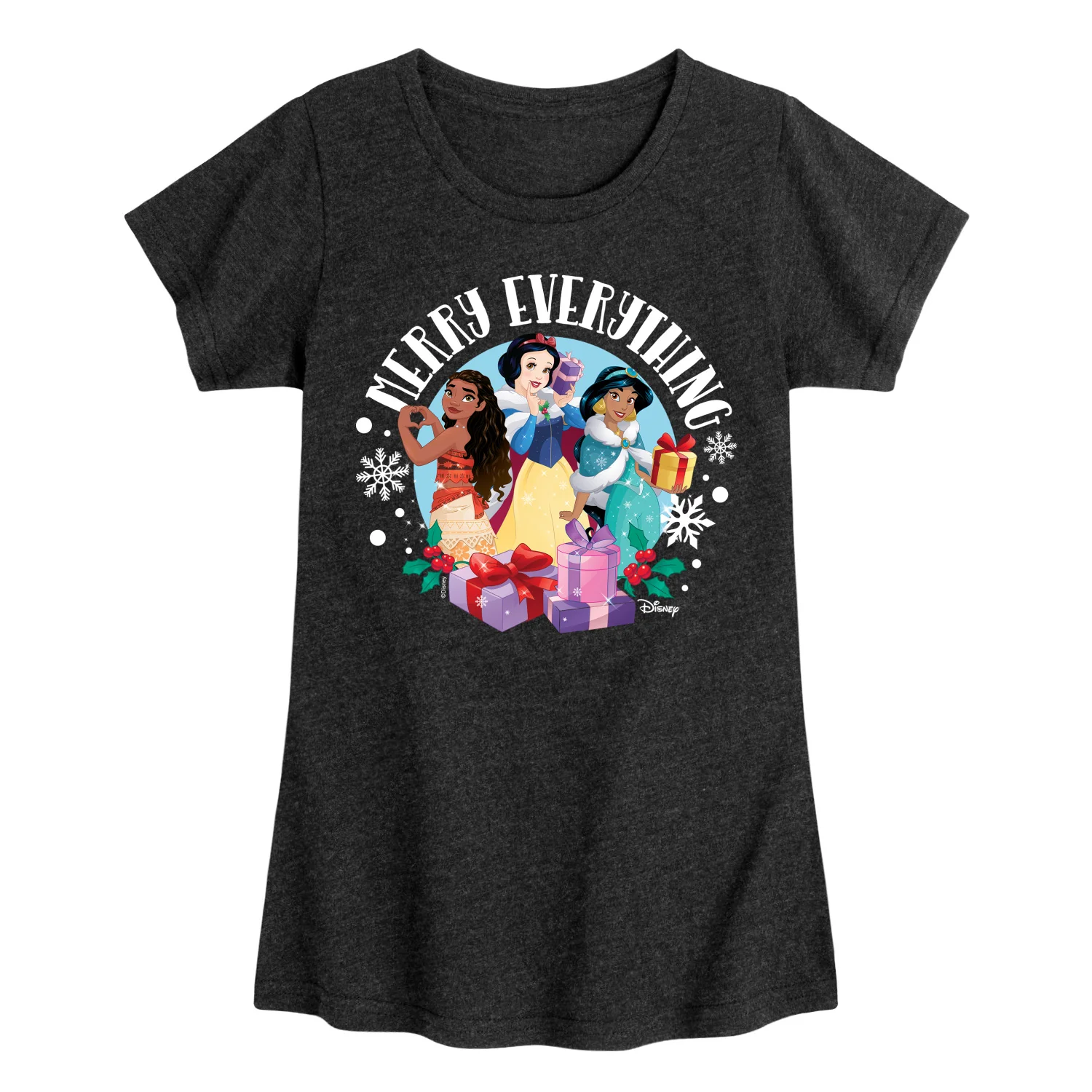 Disney Princess - Merry Everything - Youth Girls Short Sleeve T-Shirt - Image 5
