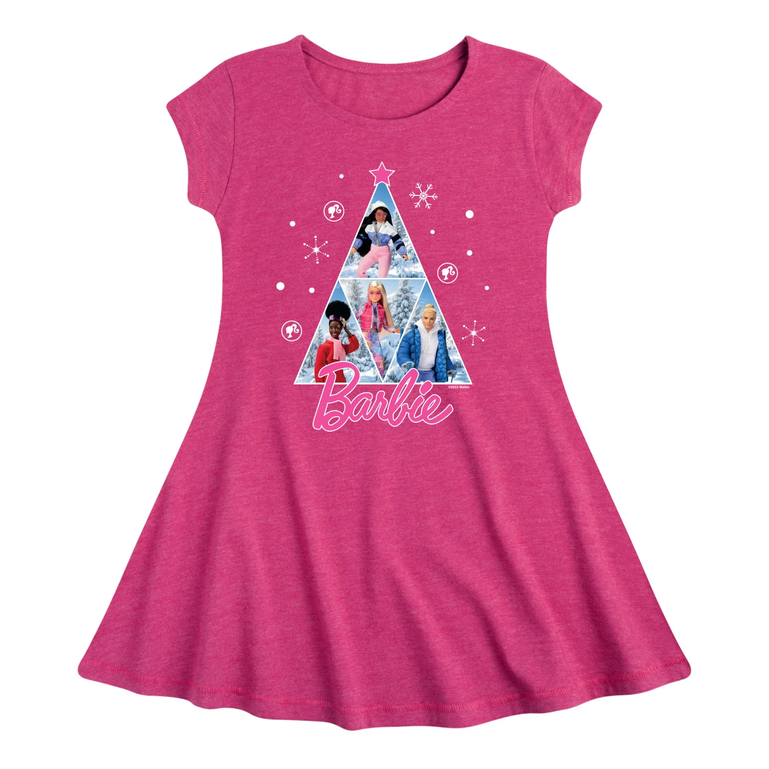 Barbie - Holidays & Christmas - Winter & Snow Time - Toddler & Youth Girls Fit & Flare Dress - Image 2