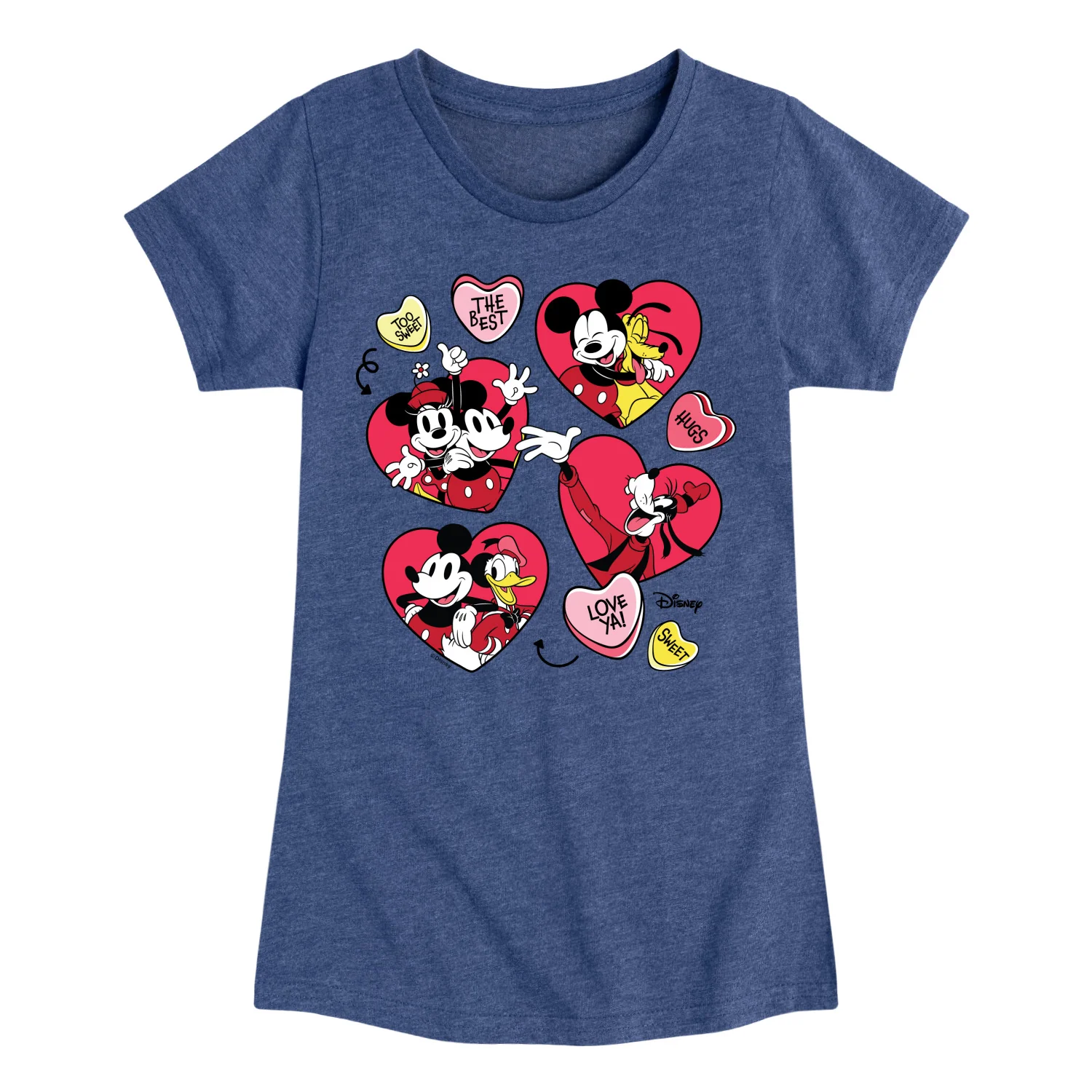 Disney - Heart Grid - Toddler & Youth Girls Short Sleeve Graphic T-Shirt
