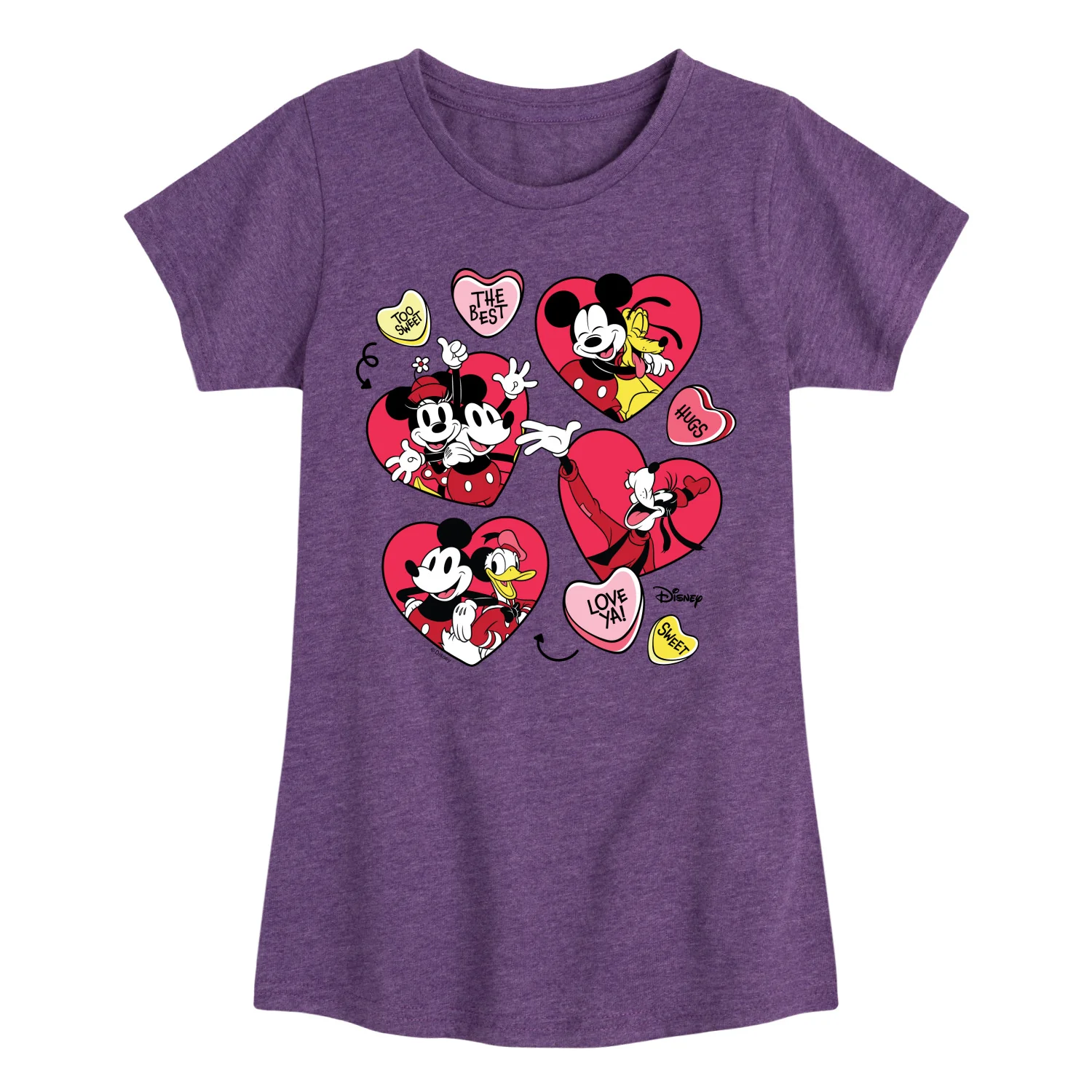 Disney - Heart Grid - Toddler & Youth Girls Short Sleeve Graphic T-Shirt - Image 2