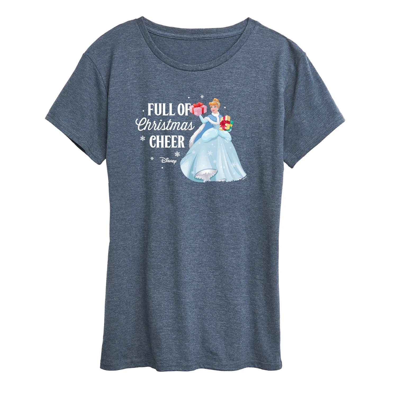 Disney - Full Of Christmas Cheer Cinderella - Women's Short Sleeve Graphic T-Shirt - Image 3