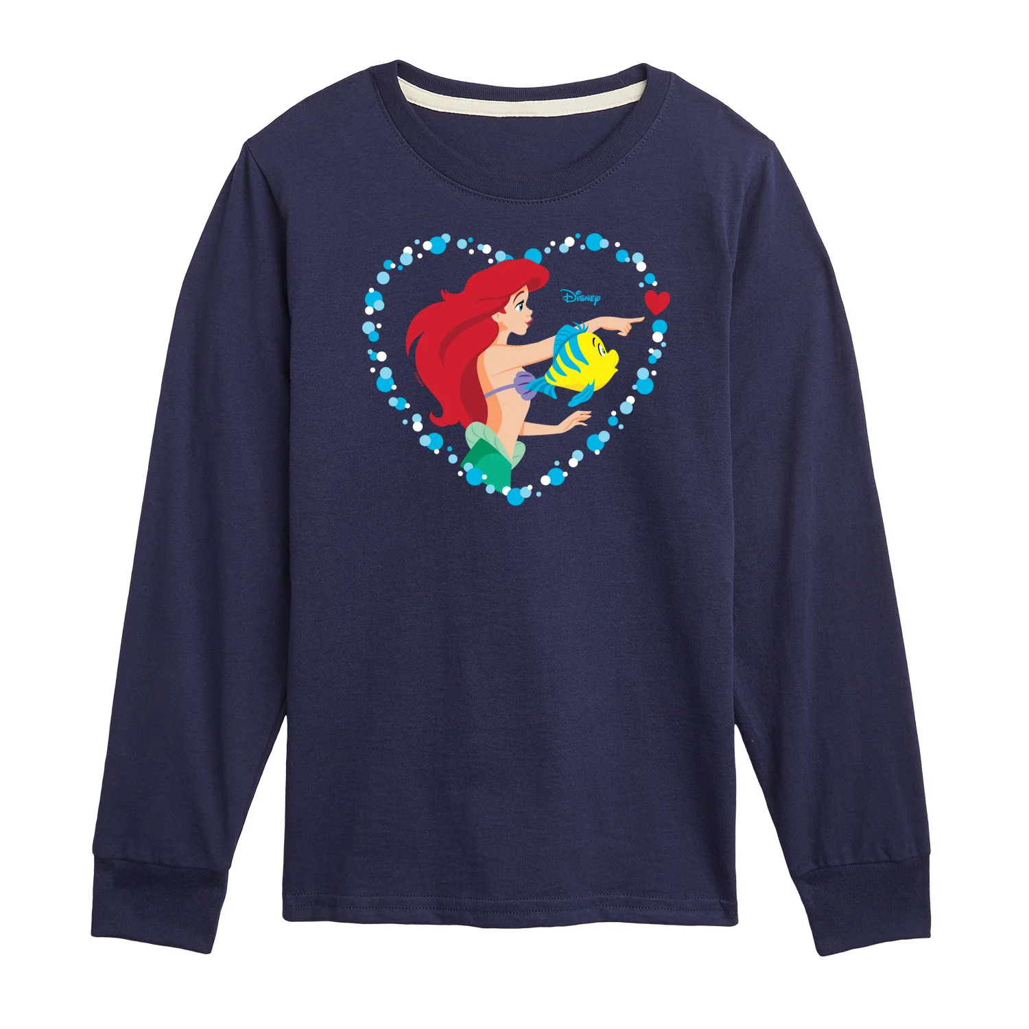 Disney Princess - Ariel Heart - Valentine's Day - Boys and Girls Youth Long Sleeve Graphic T-Shirt - Image 3