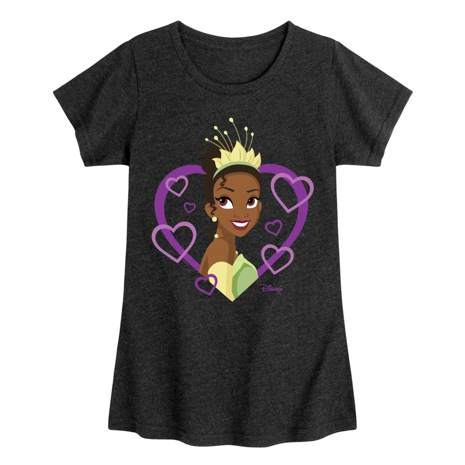 Disney Princess - Tiana Hearts - Toddler And Youth Girls Short Sleeve Graphic T-Shirt - Image 2