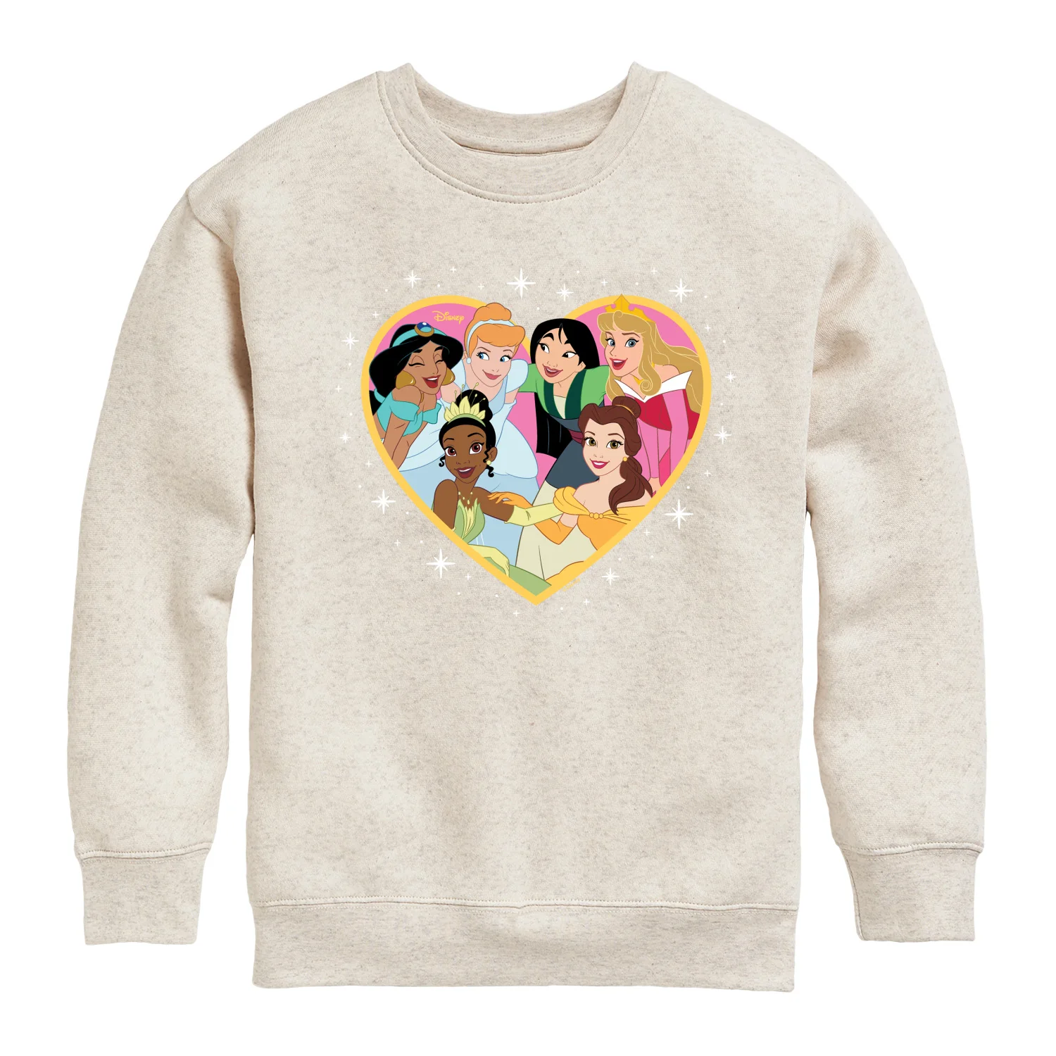 Disney Princess - Princess Group Heart - Toddler and Youth Long Crewneck Fleece Sweatshirt - Image 4