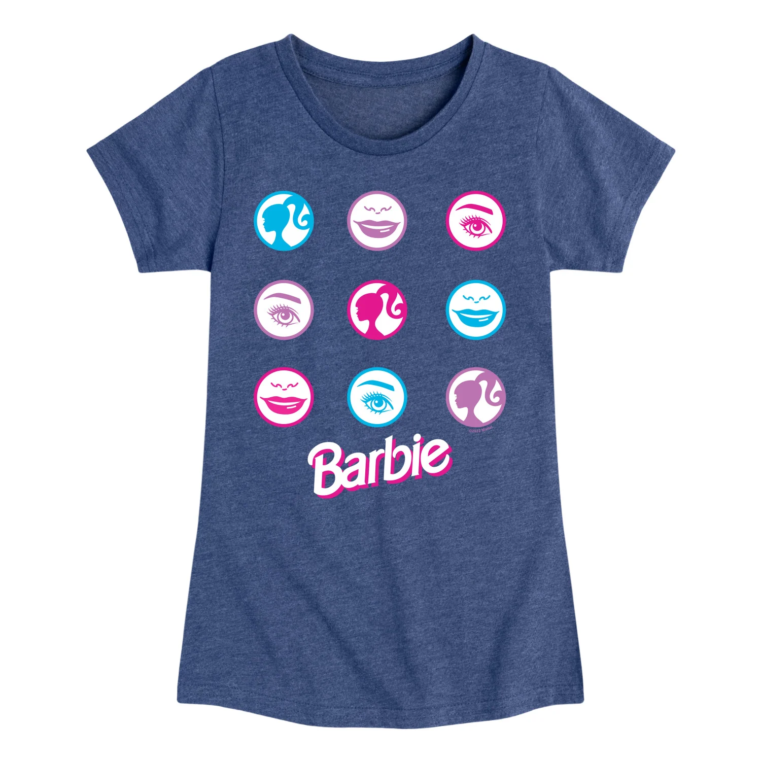 Barbie - Original Icons in Circle Grid - Toddler And Youth Girls Raglan Graphic T-Shirt - Image 4