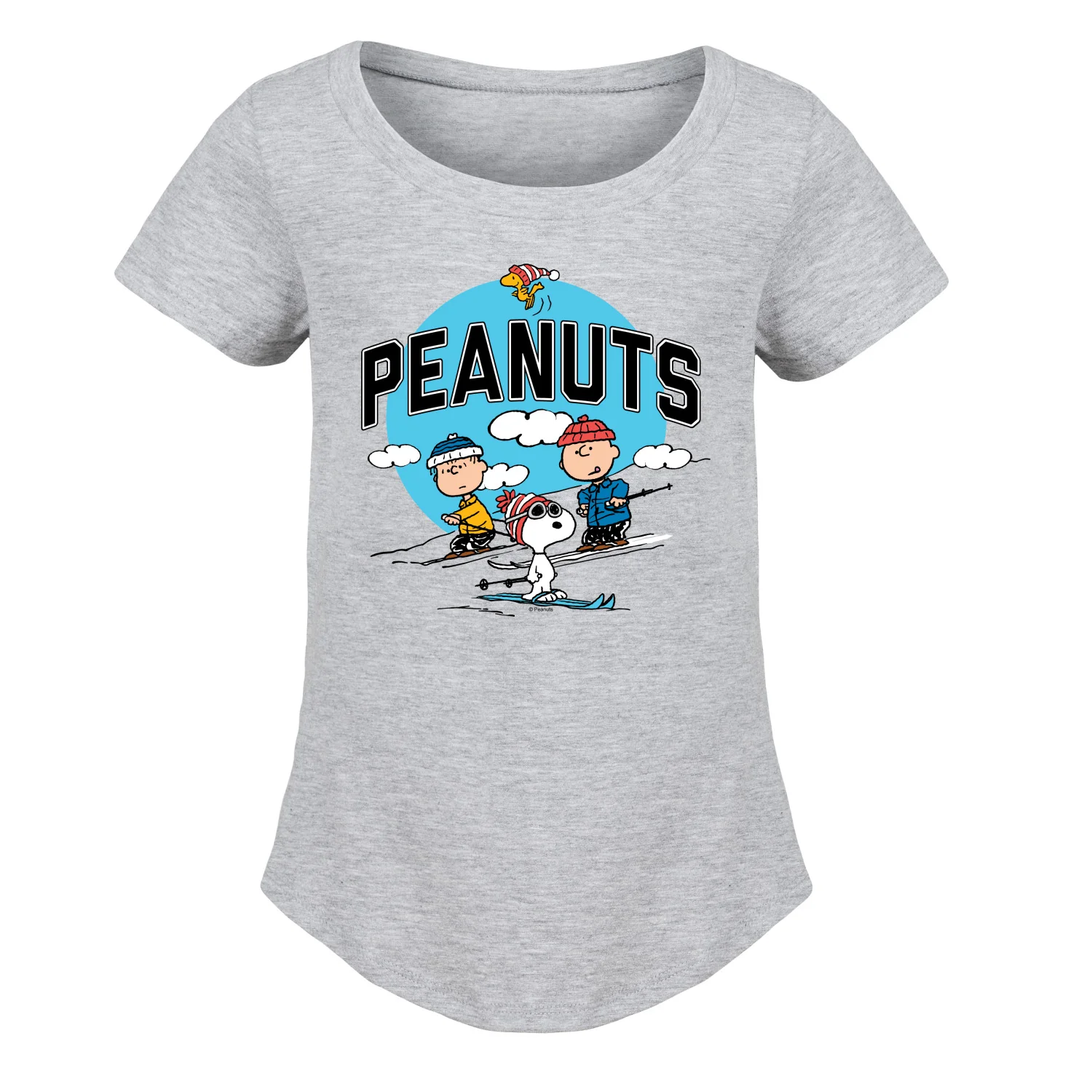 Peanuts - Snoopy and Friends Skiing - Toddler And Youth Girls Short Sleeve Graphic T-Shirt