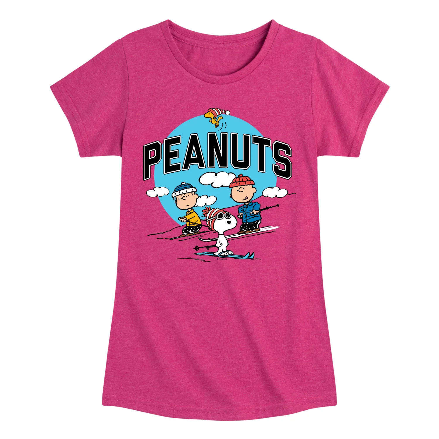 Peanuts - Snoopy and Friends Skiing - Toddler And Youth Girls Short Sleeve Graphic T-Shirt - Image 3