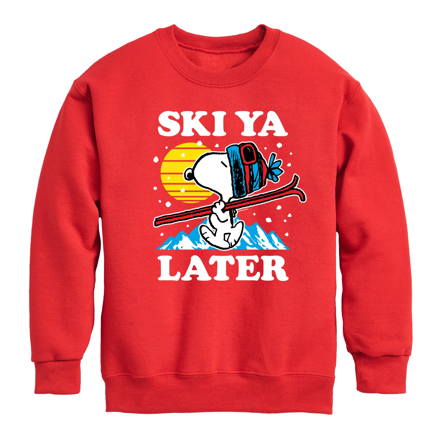 Peanuts - Snoopy Ski Ya Later - Toddler And Youth Crewneck Fleece Sweatshirt - Image 4