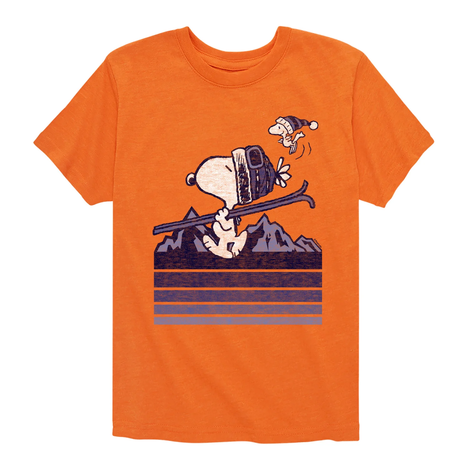 Peanuts - Snoopy Woodstock Ski Stripes - Toddler And Youth Short Sleeve Graphic T-Shirt - Image 3