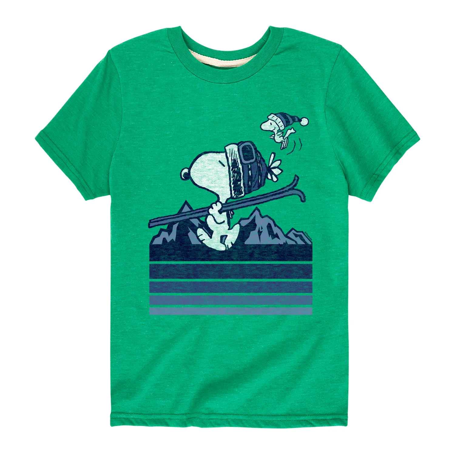 Peanuts - Snoopy Woodstock Ski Stripes - Toddler And Youth Short Sleeve Graphic T-Shirt - Image 5