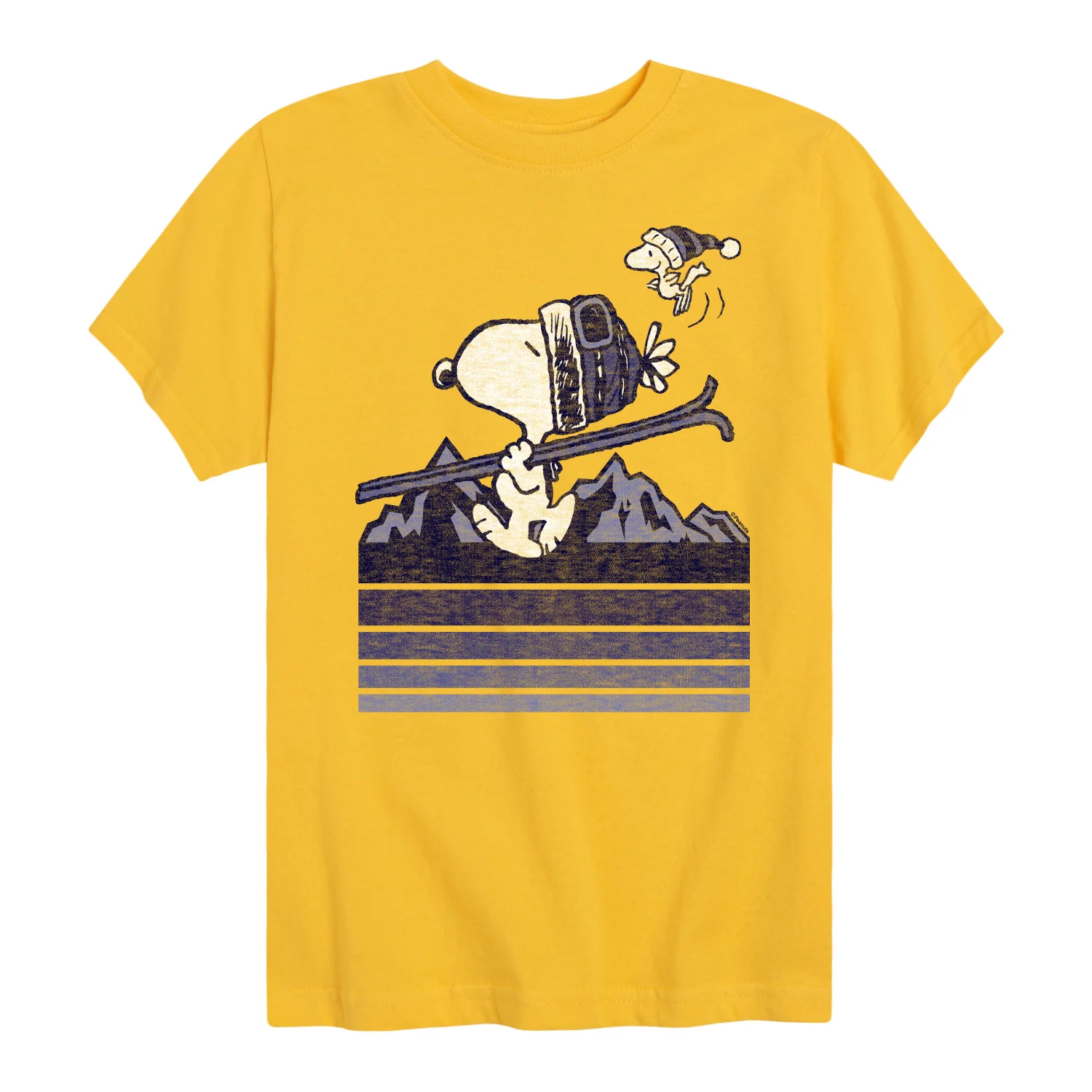 Peanuts - Snoopy Woodstock Ski Stripes - Toddler And Youth Short Sleeve Graphic T-Shirt - Image 7
