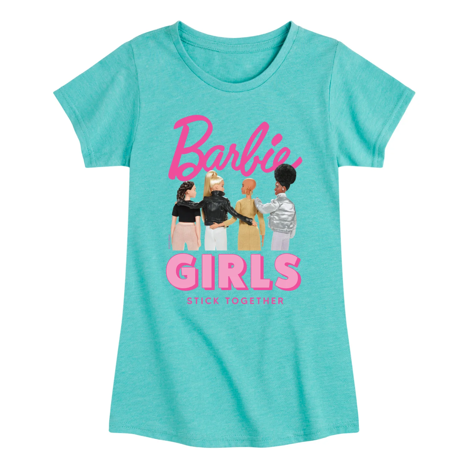 Barbie - Girls Stick Together - Friend Bond - Toddler And Youth Girls Raglan Graphic T-Shirt - Image 5