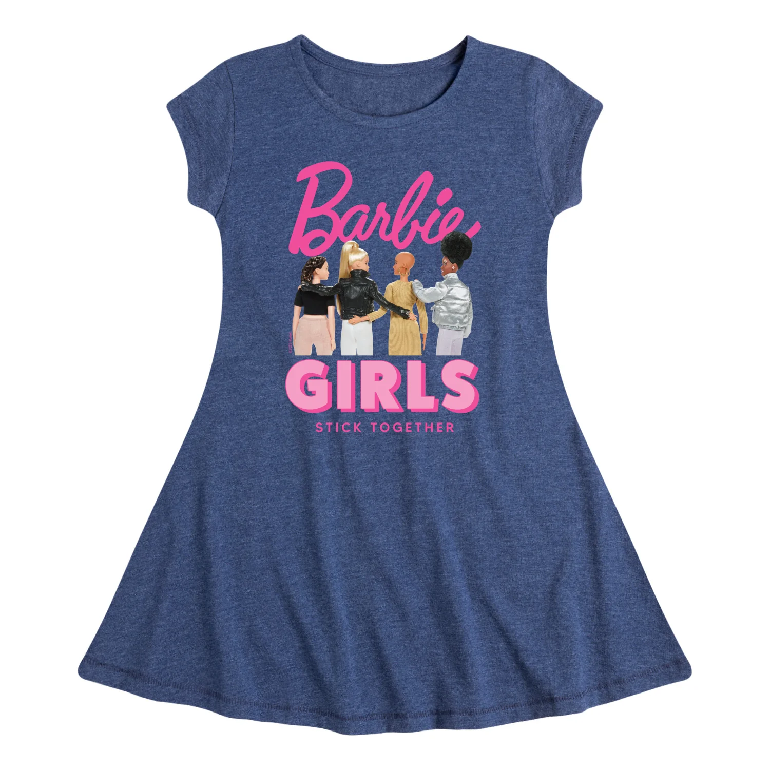 Barbie - Girls Stick Together - Friend Bond - Toddler And Youth Girls Fit And Flare Dress - Image 2