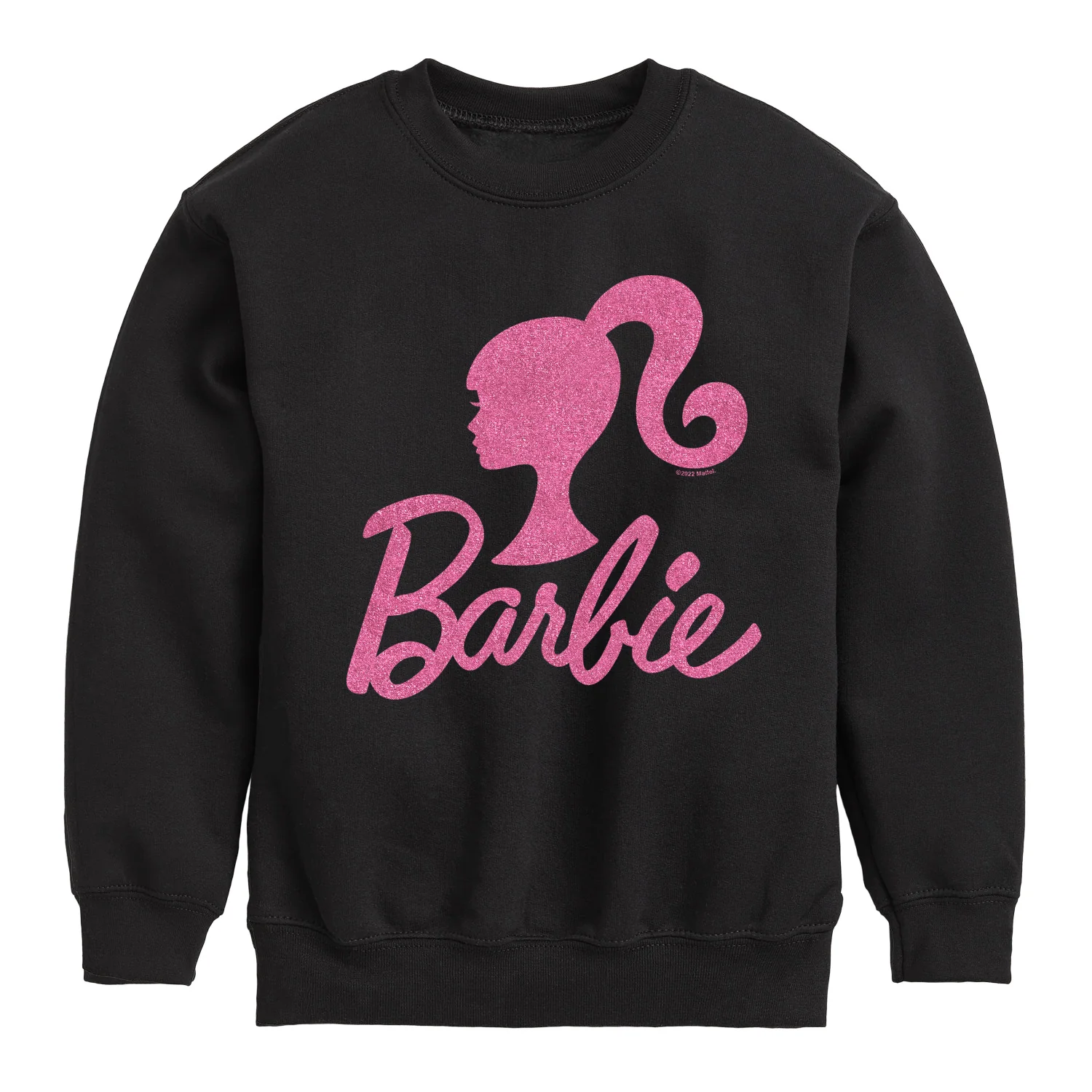 Barbie - Barbie Logo Pink Glitter - Toddler And Youth Crewneck Fleece Sweatshirt - Image 2
