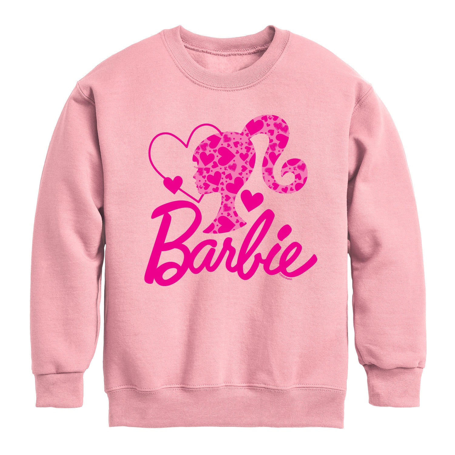 Barbie - Barbie Logo Hearts - Toddler And Youth Crewneck Fleece Sweatshirt - Image 3