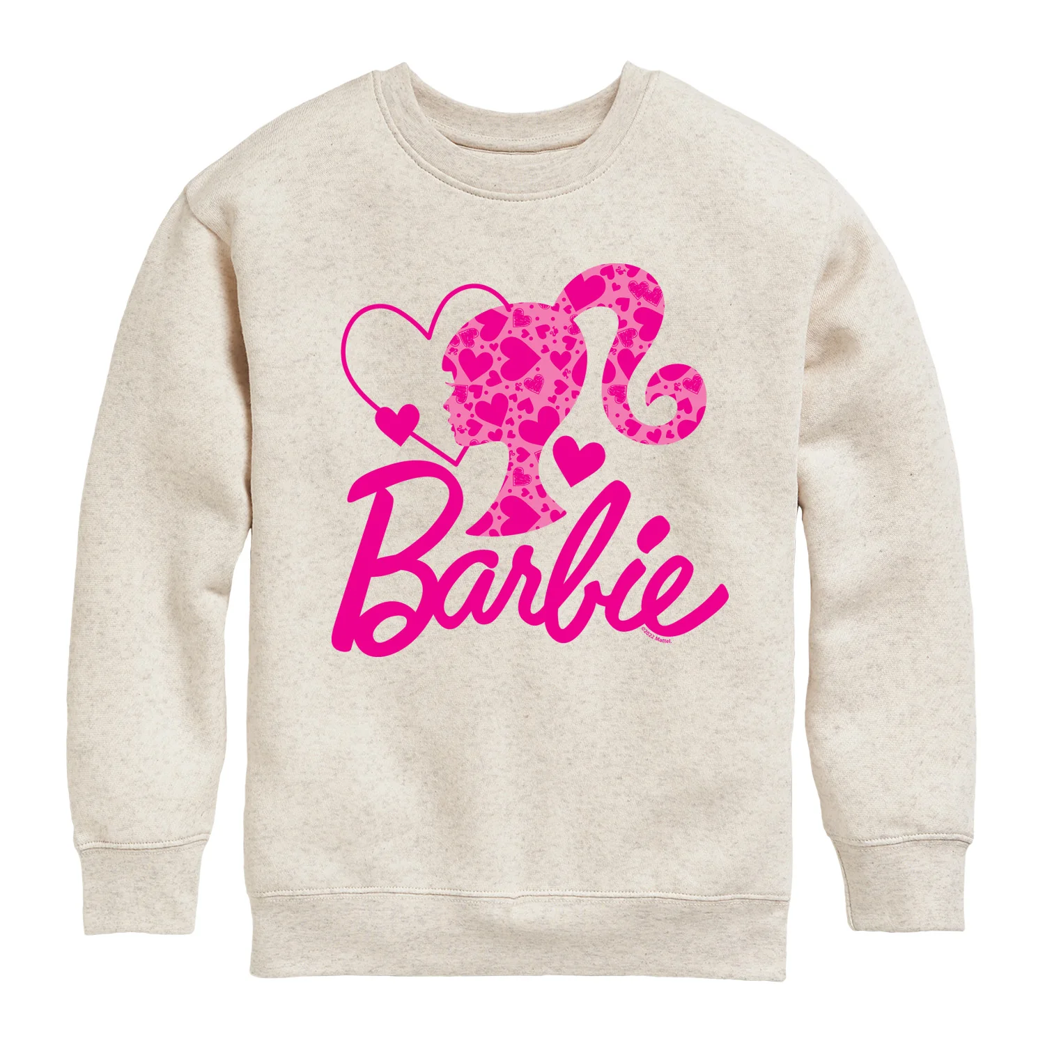 Barbie - Barbie Logo Hearts - Toddler And Youth Crewneck Fleece Sweatshirt - Image 4