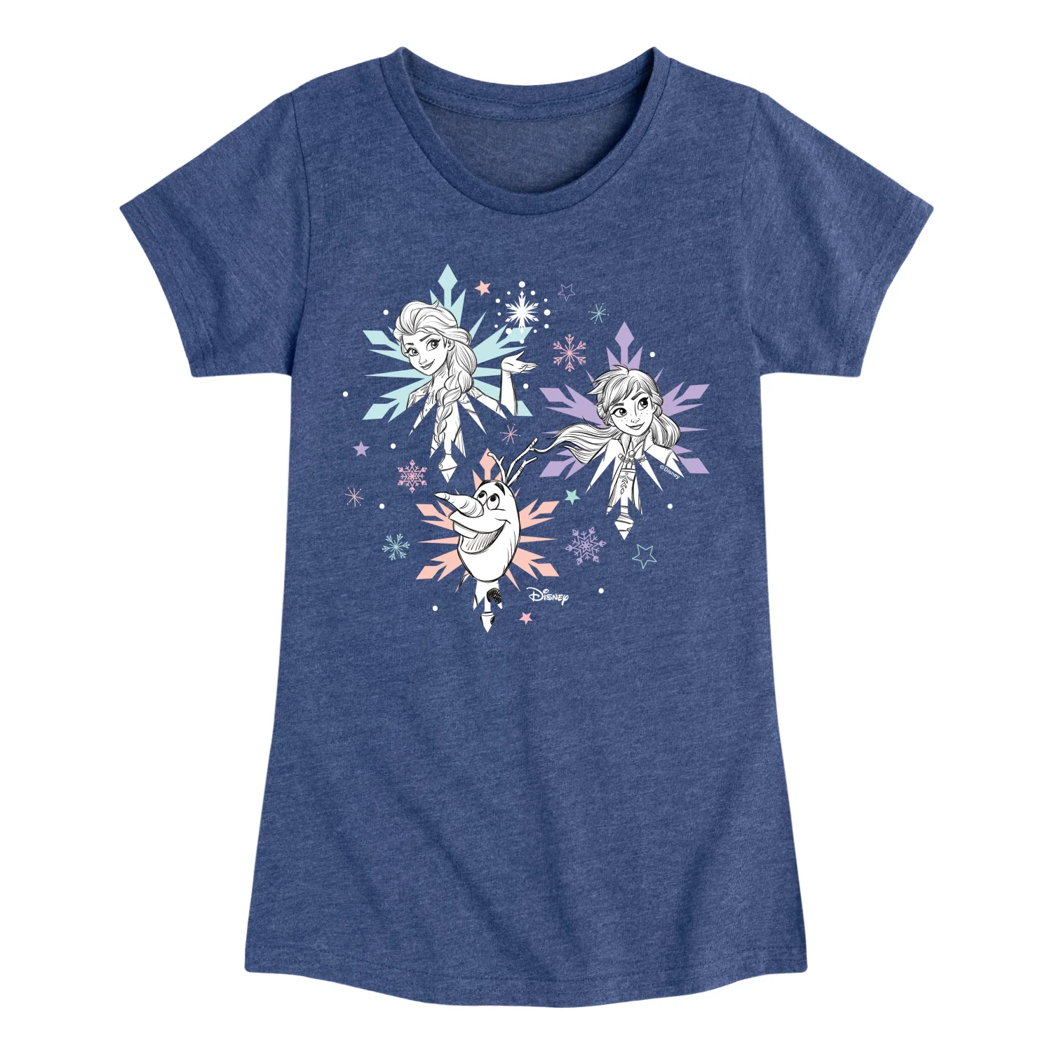 Frozen 2 - Anna Elsa Olaf Snow - Toddler And Youth Girls Short Sleeve Graphic T-Shirt - Image 2