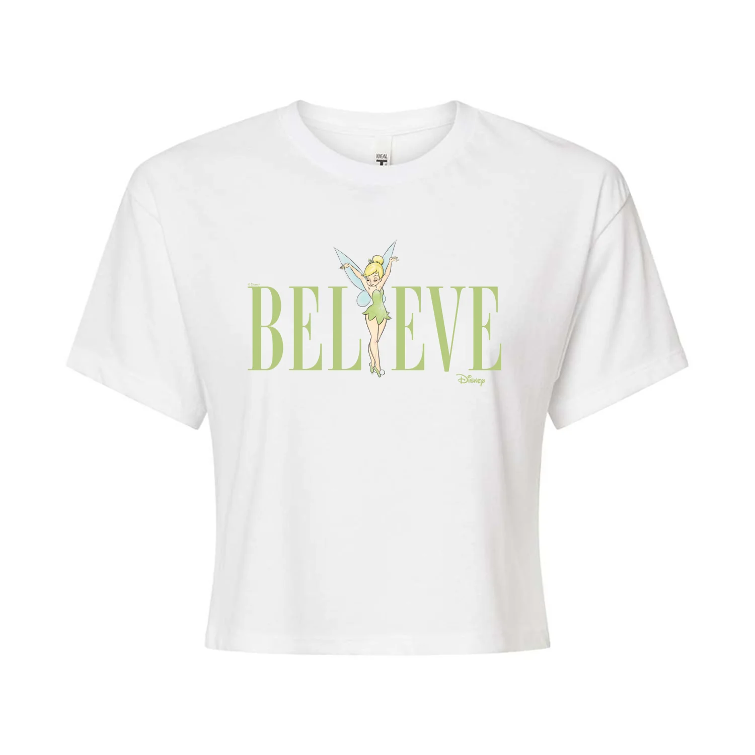 Tinker Bell - Believe - Juniors Cropped Cotton Blend T-Shirt - Image 2