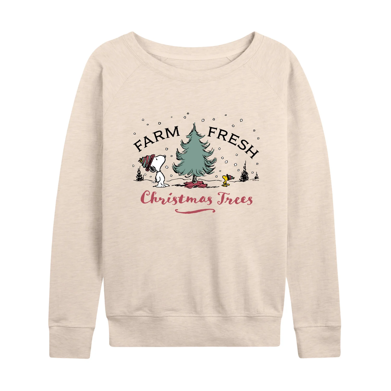 Peanuts - Farm Fresh Trees - Women's Lightweight French Terry Long Sleeve Shirt