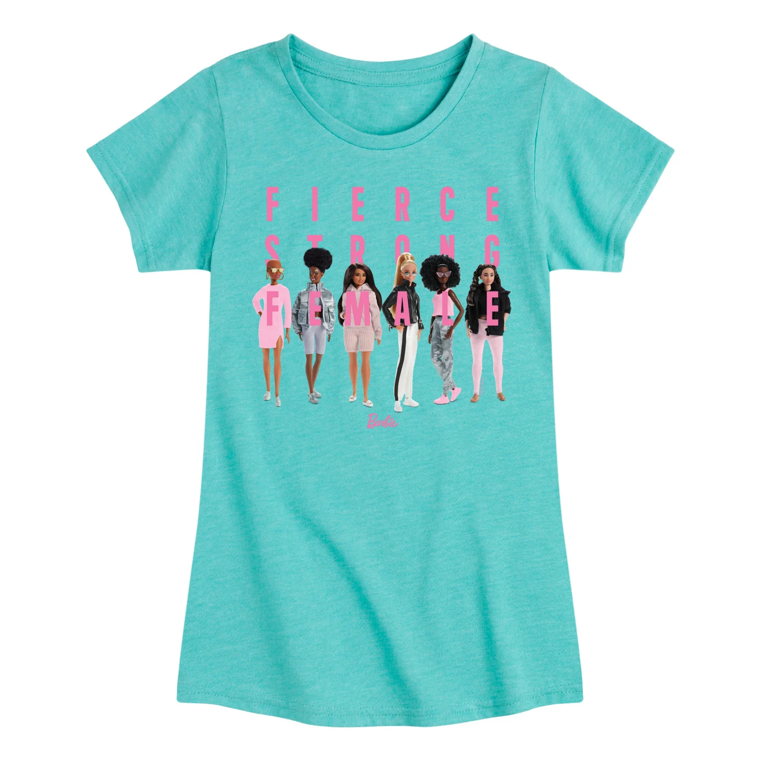 Barbie - Fierce Strong Female - Power Pose - Toddler And Youth Girls Raglan Graphic T-Shirt - Image 4