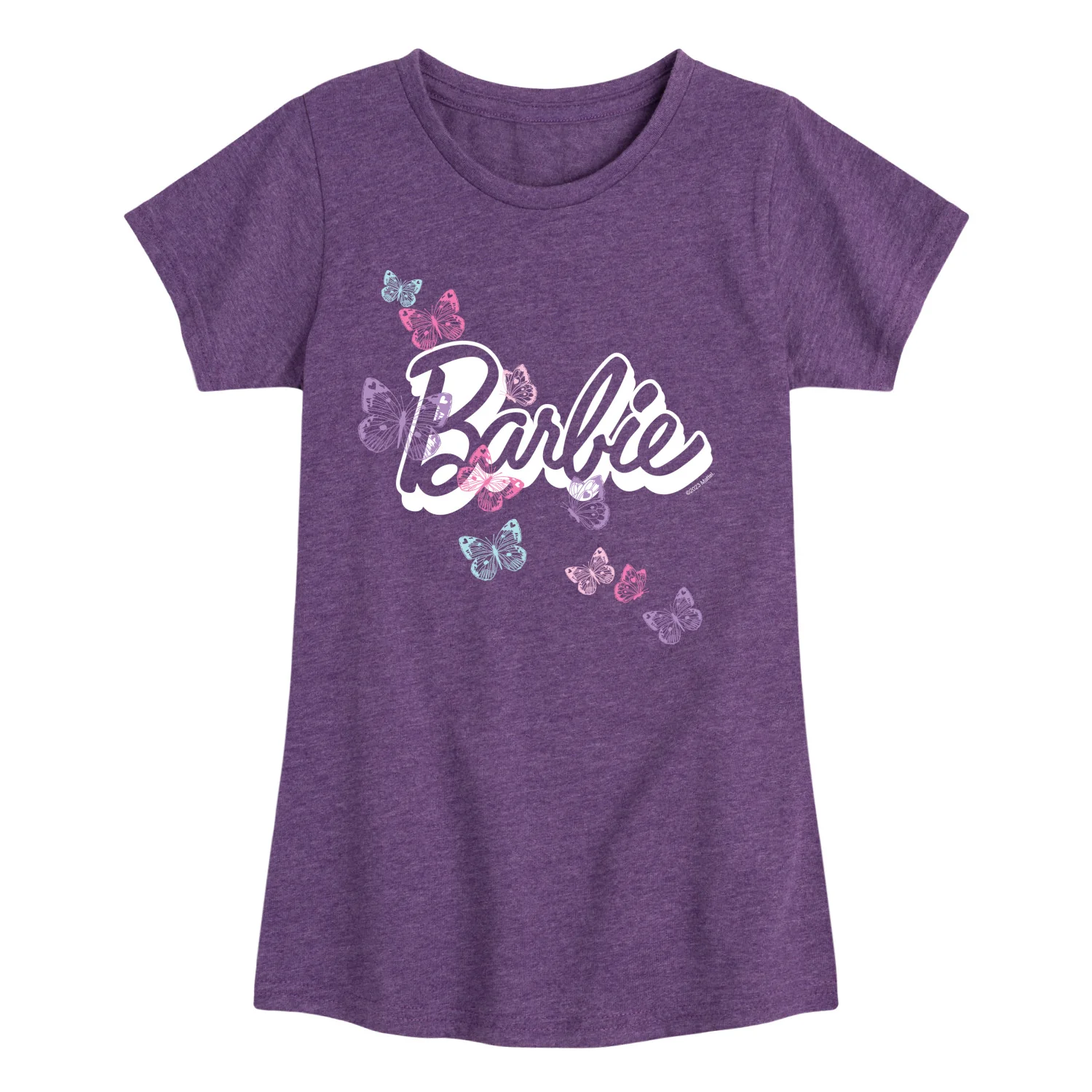 Barbie - Butterfly Logo - Toddler And Youth Girls Raglan Graphic T-Shirt - Image 4