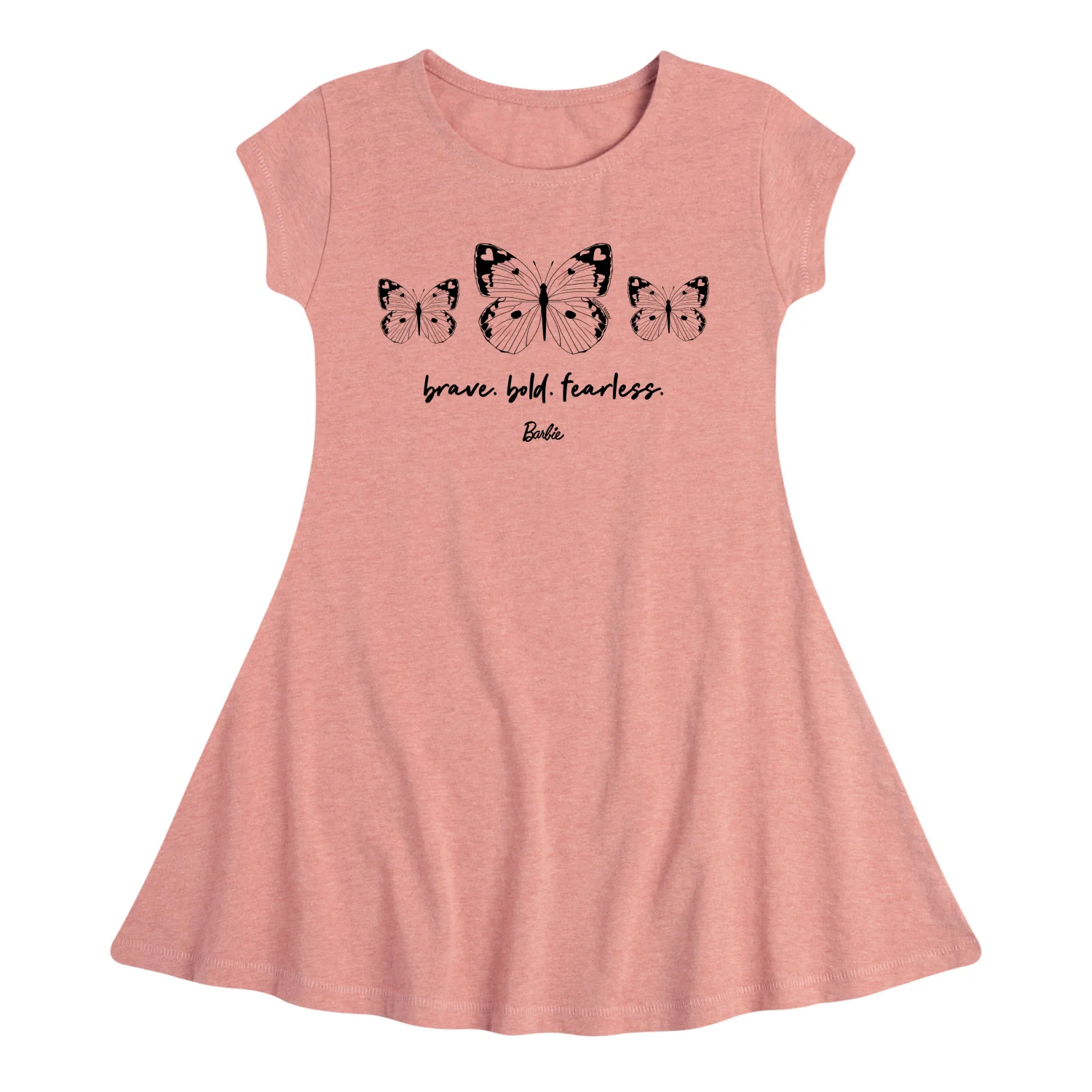 Barbie - Brave, Bold, and Fearless - Butterflies - Toddler And Youth Girls Fit And Flare Dress