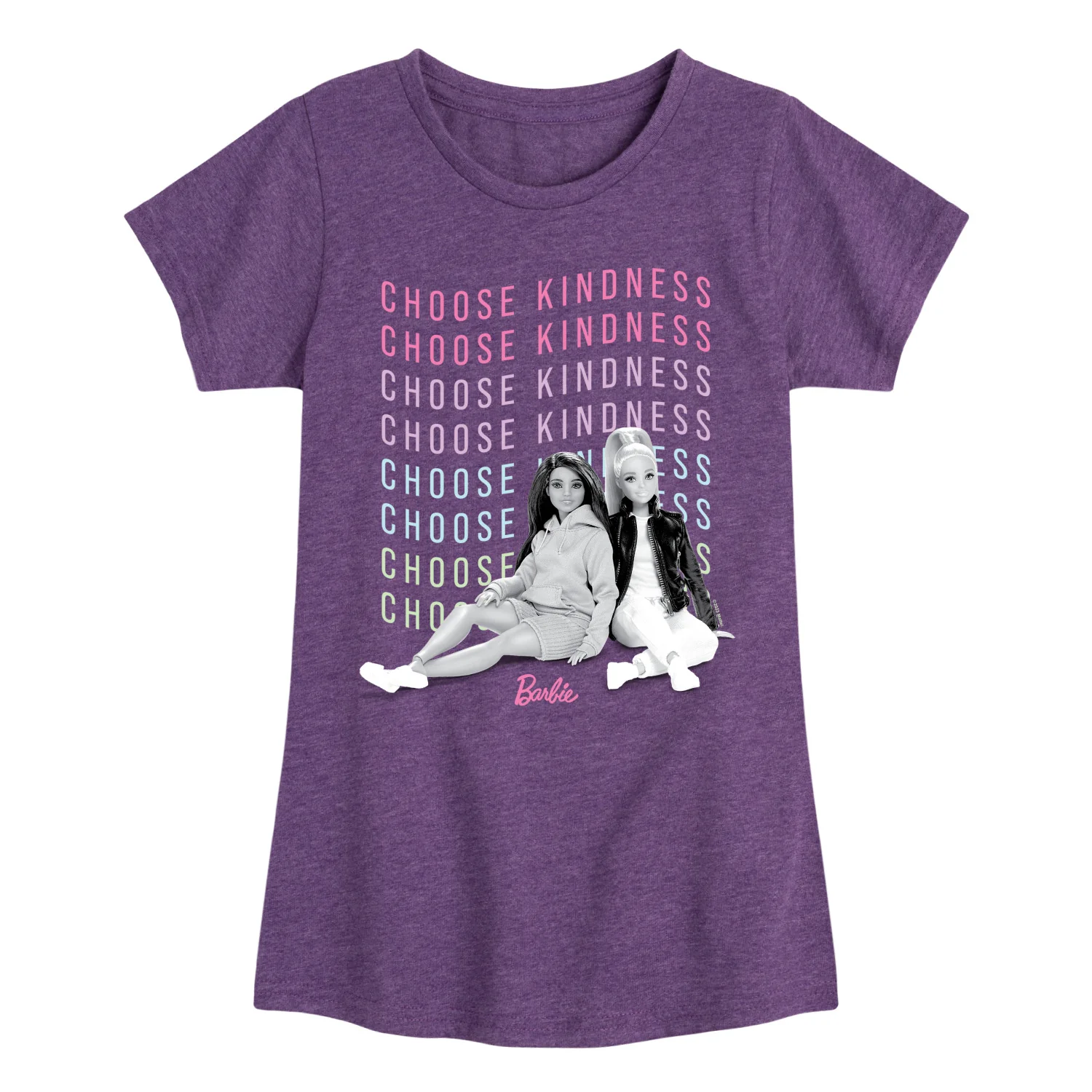Barbie - Choose Kindness - Toddler And Youth Girls Raglan Graphic T-Shirt - Image 4