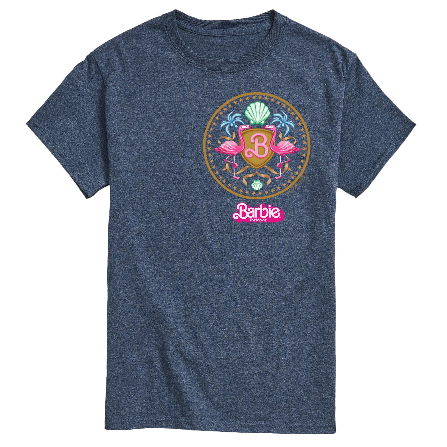 Barbie the Movie - Barbie Crest Full Color - Men's Short Sleeve Graphic T- Shirt - Image 2