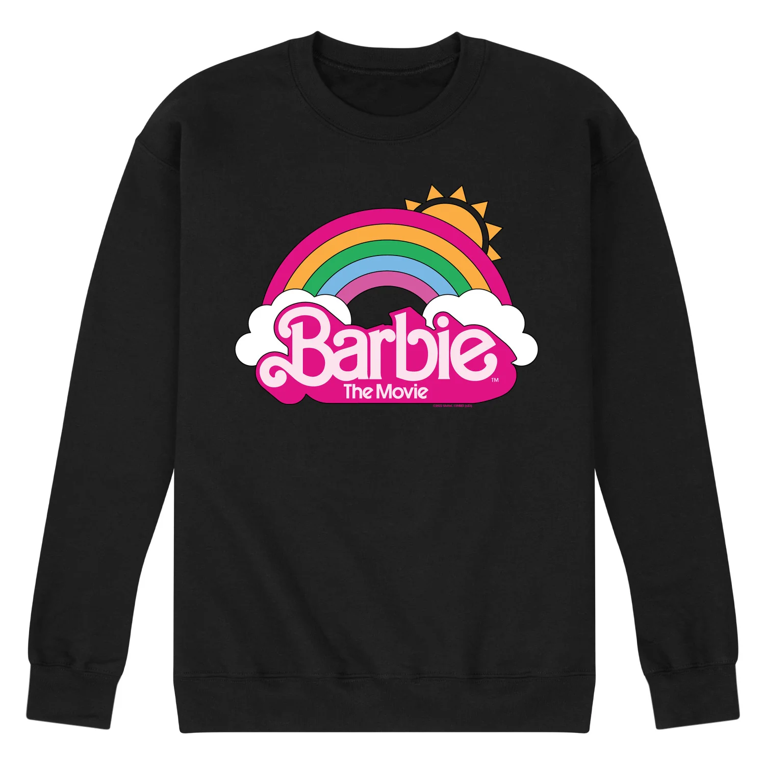 Barbie the Movie - Barbie Logo Rainbow - Men's Crew Neck Fleece Pullover - Image 2
