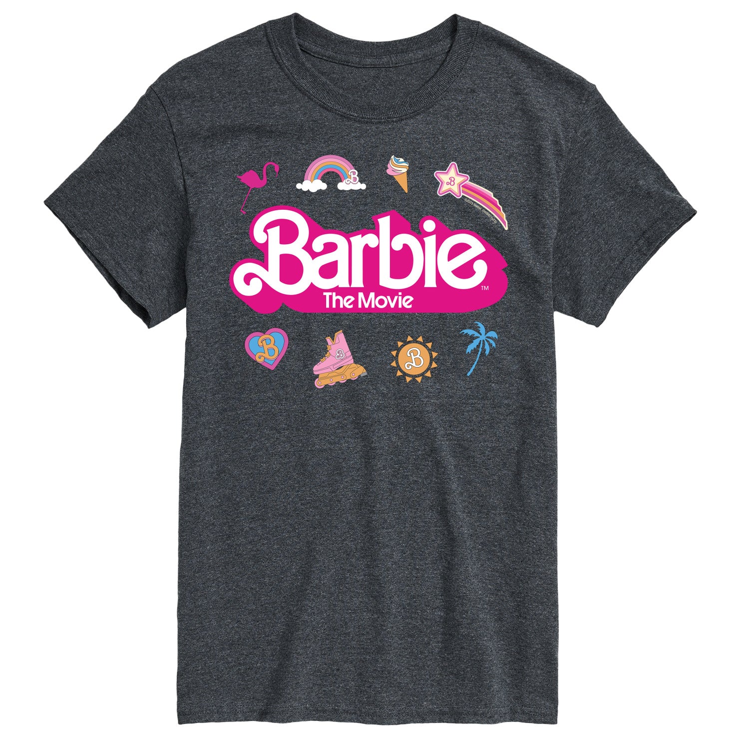 Barbie the Movie - Movie Logo Icons -  Men's Short Sleeve Graphic T- Shirt - Image 3