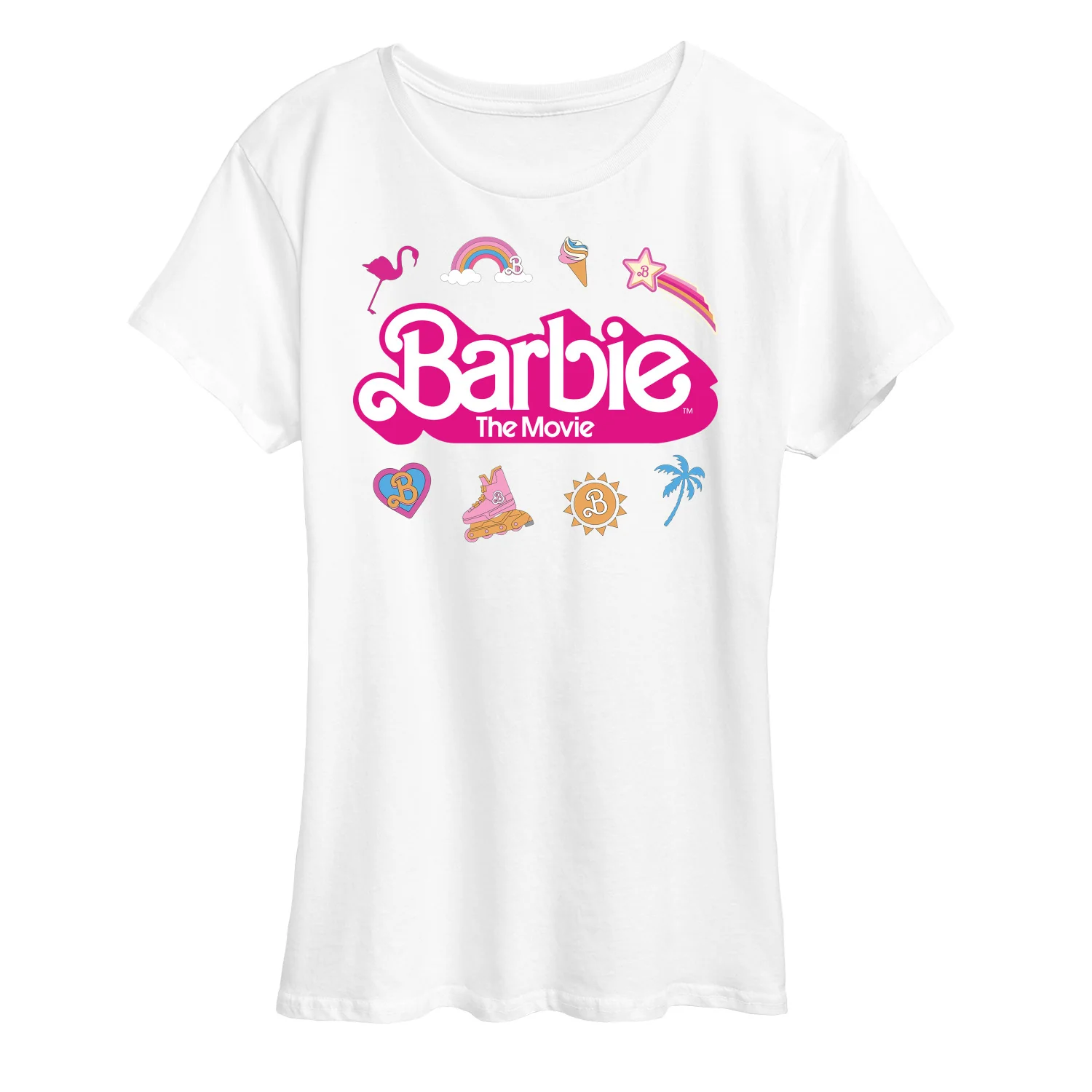 Barbie the Movie - Movie Logo Icons - Women's Short Sleeve Graphic T-Shirt