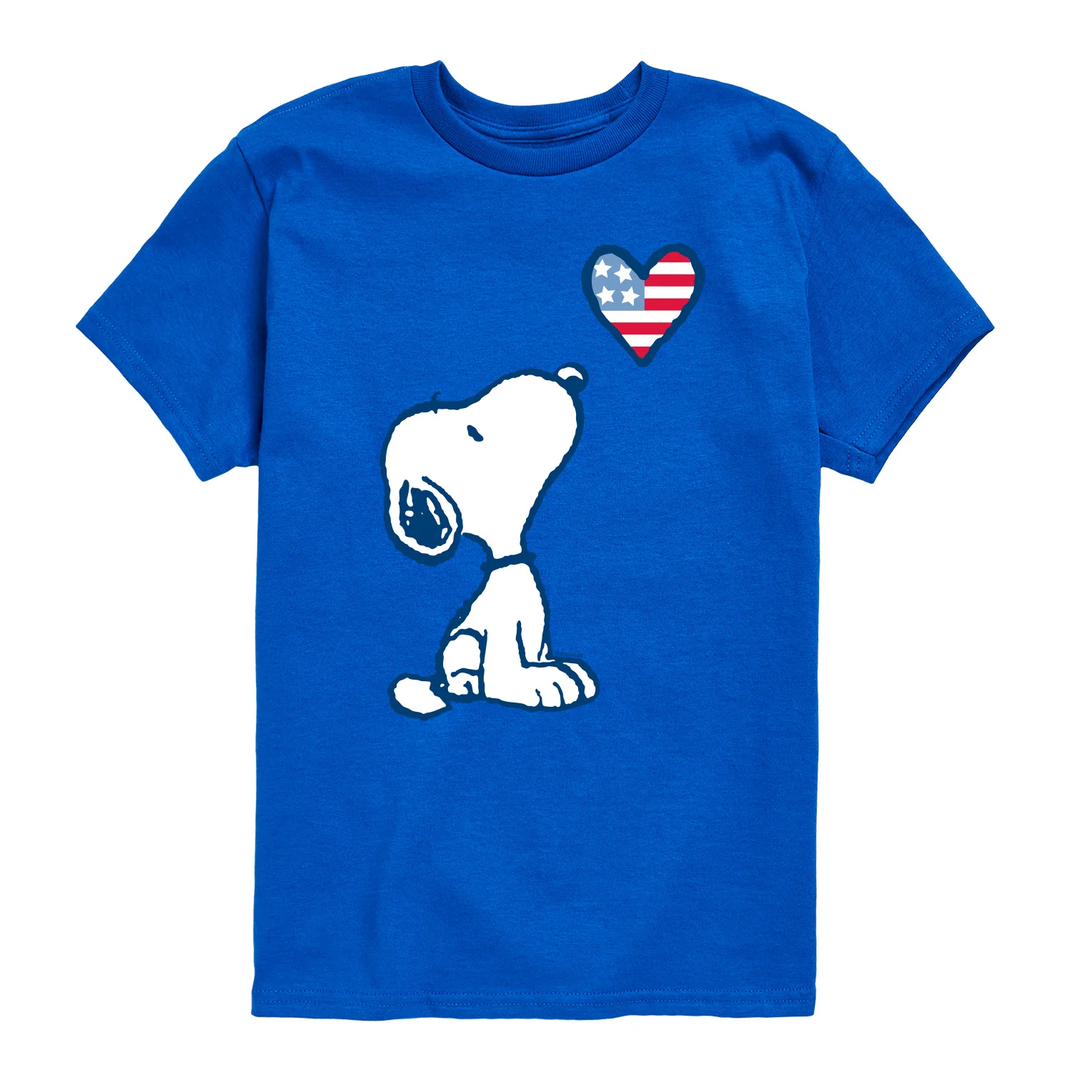 Peanuts - Snoopy Flag Heart - Toddler & Youth Short Sleeve Graphic T-Shirt
