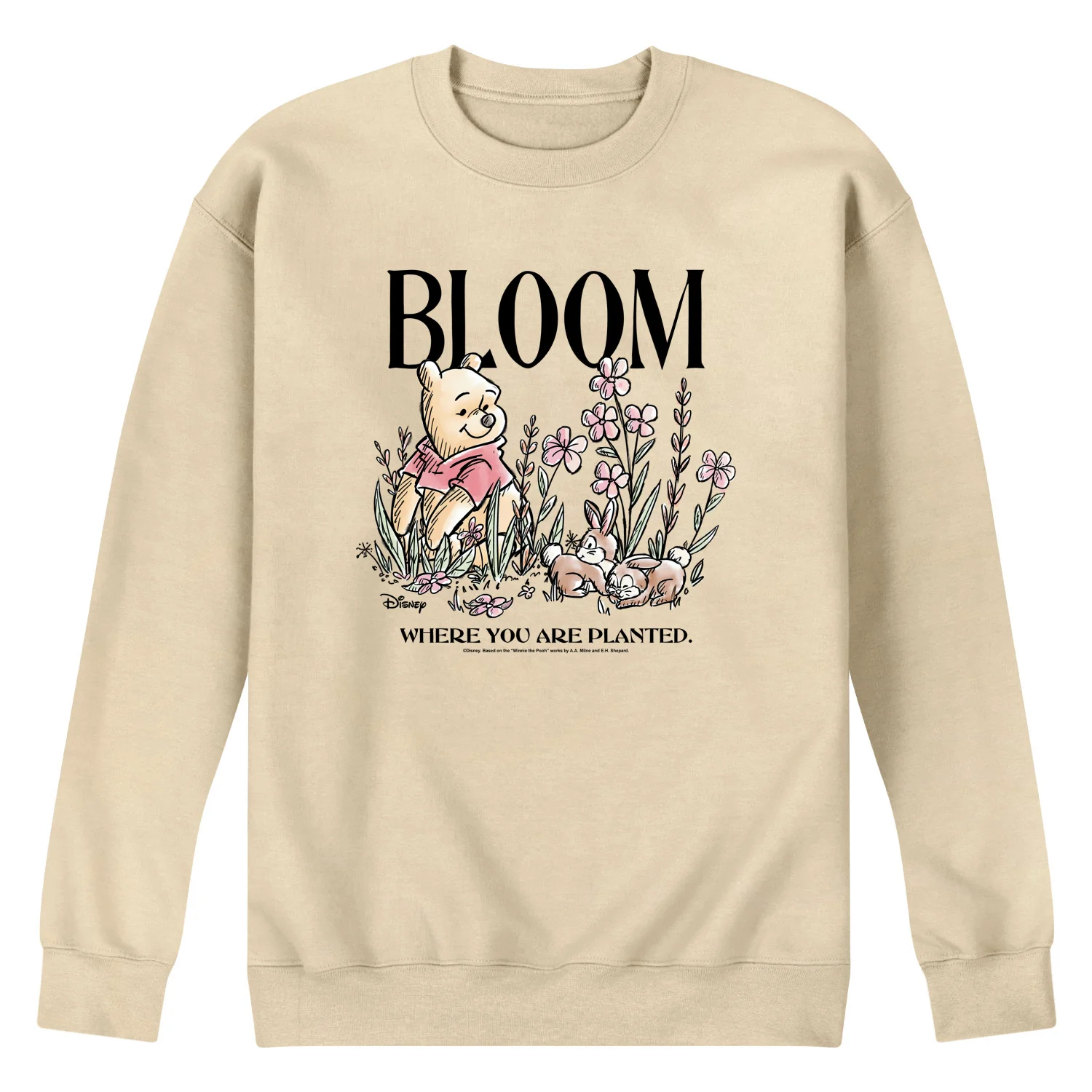 Winnie the Pooh - Bloom Where You Are Planted - Men's Crew Fleece Sweatshirt
