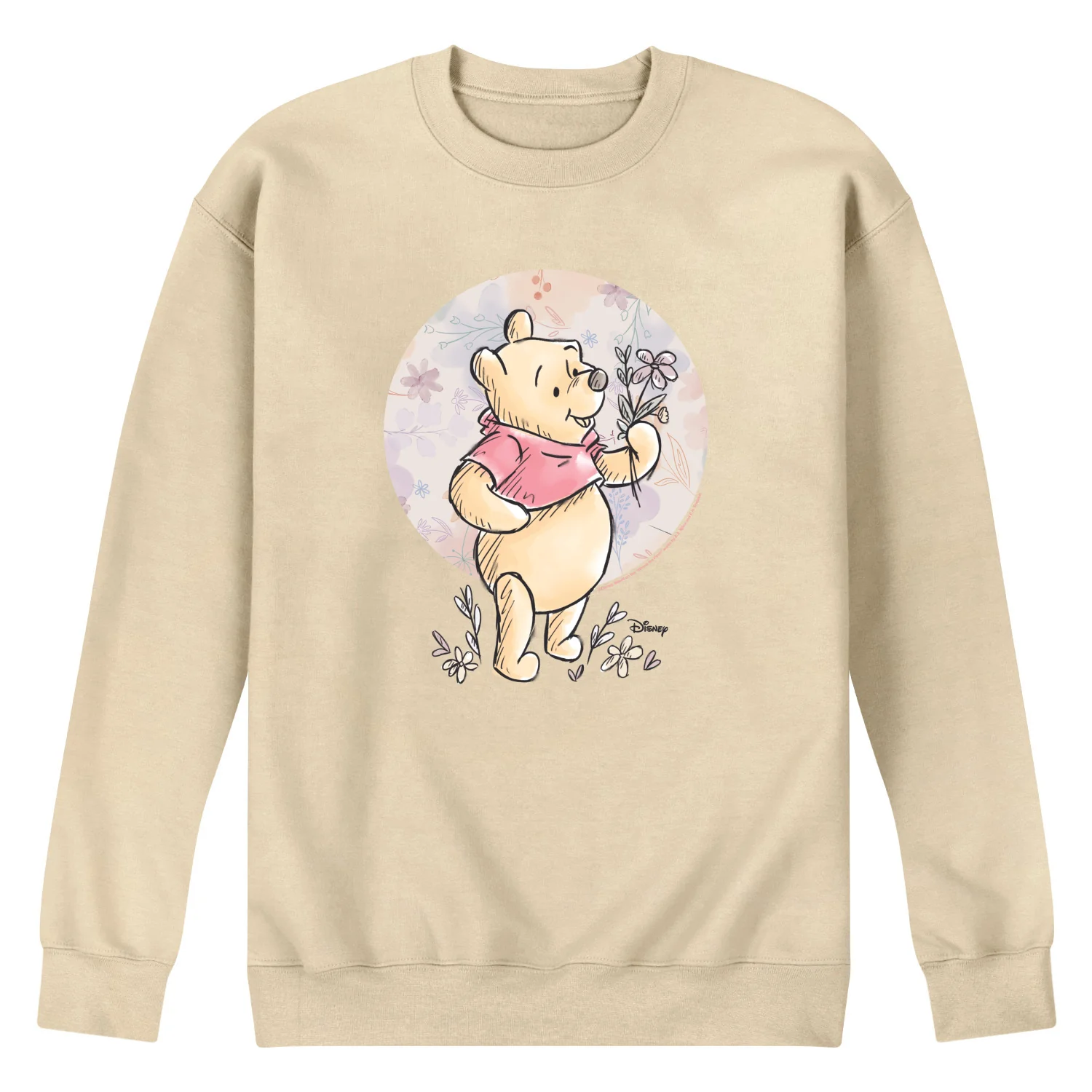 Winnie the Pooh - Floral Circle Pooh - Men's Crew Fleece Sweatshirt