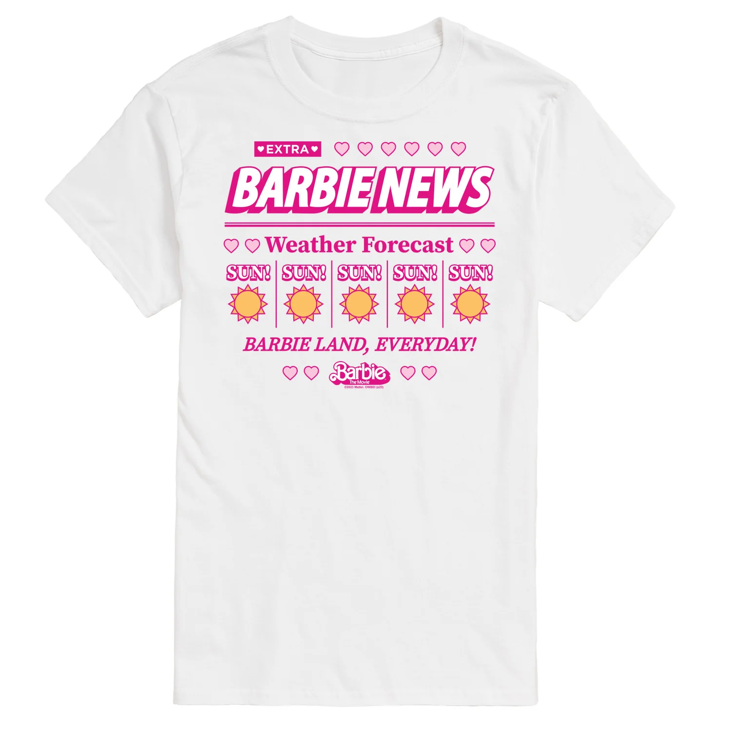 Barbie the Movie - Barbie Land New Weather Forecast - Sunny - Men's Short Sleeve Graphic T-Shirt