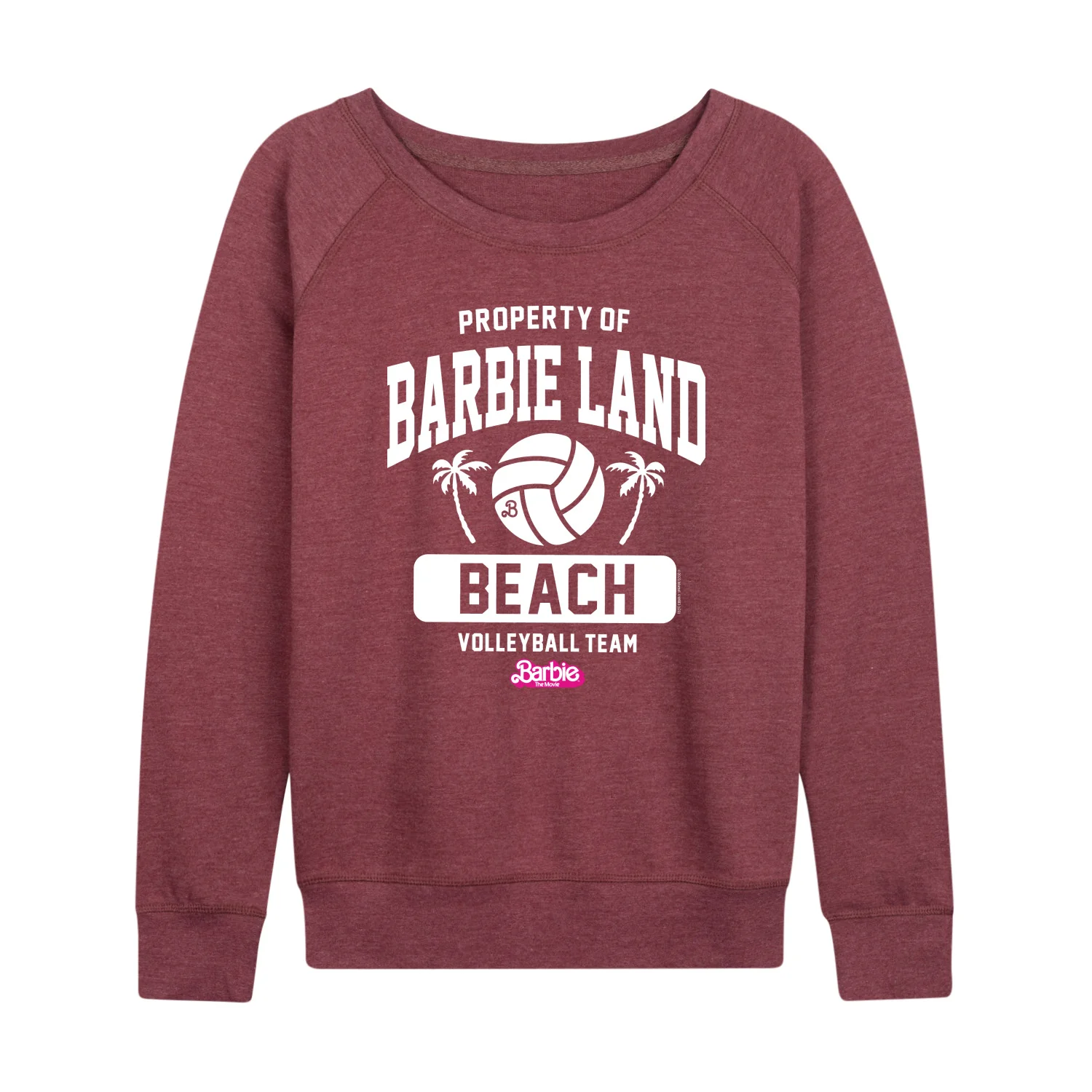 Barbie the Movie - Property of Barbie Land Beach Volleyball - Women's Lightweight French Terry Long Sleeve Shirt - Image 2