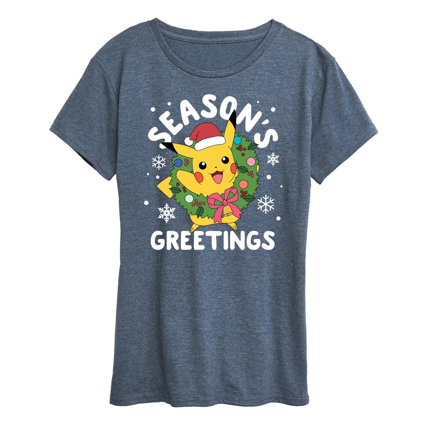 Pokémon - Pikachu Seasons Greetings - Women's Short Sleeve Graphic T-Shirt - Image 4