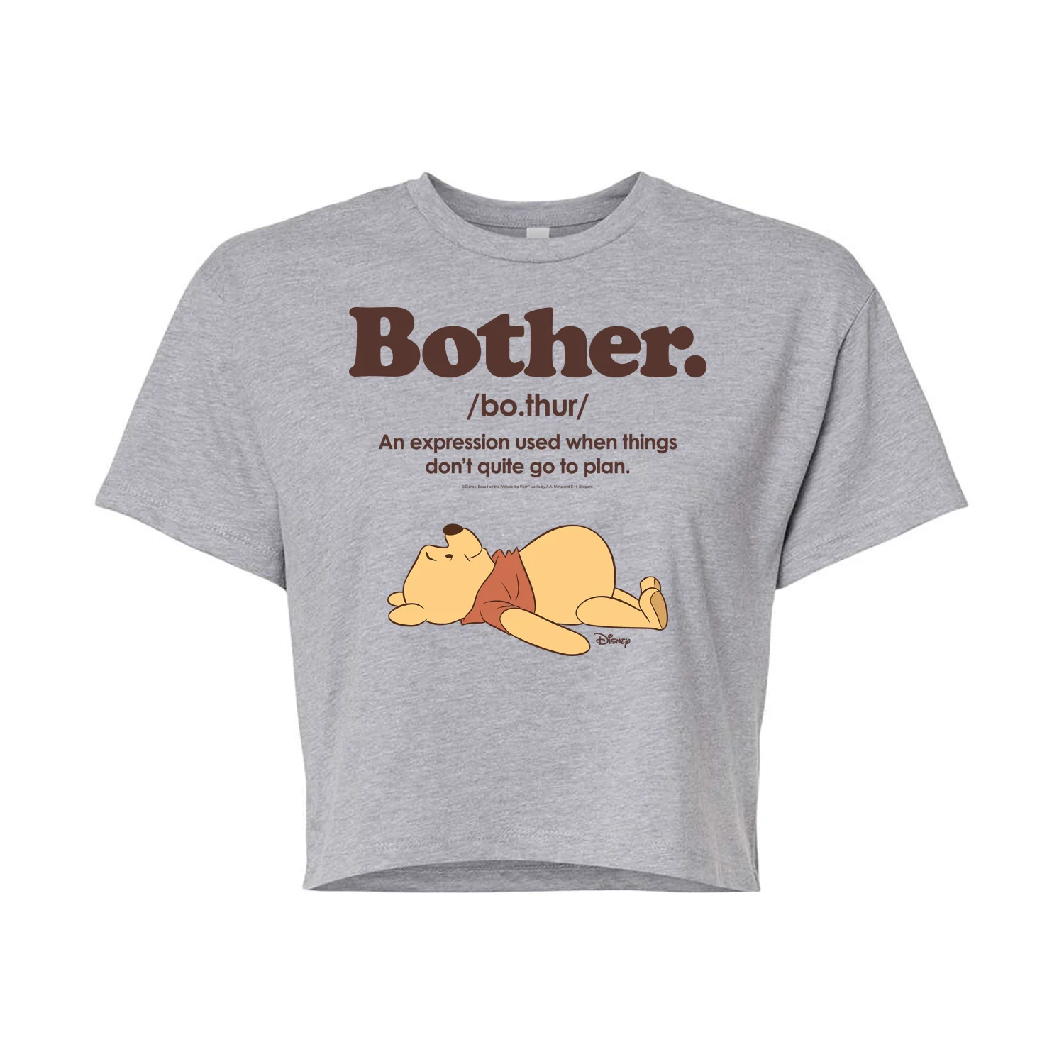 Winnie the Pooh - Bother Definition - Juniors Cropped Graphic T-Shirt