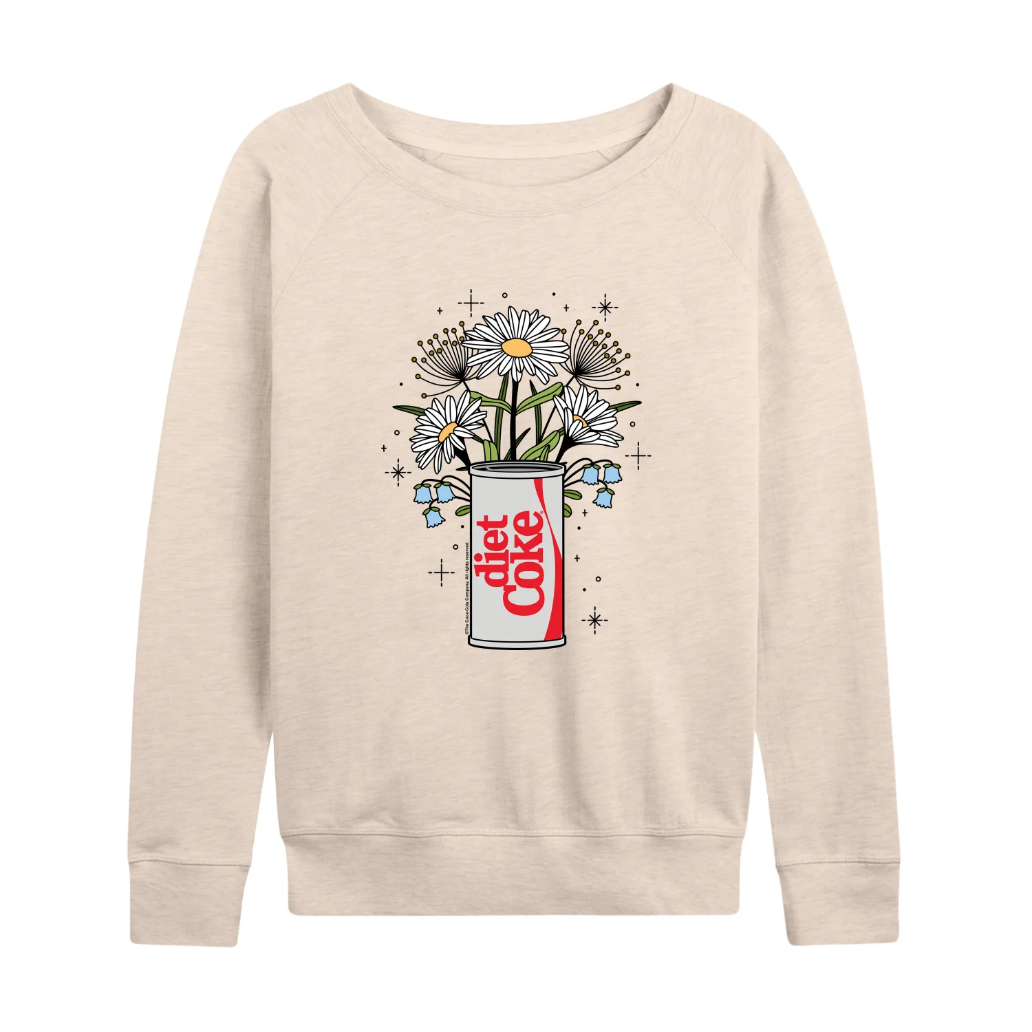 Diet Coke - Flowers With Coke Can - Women's Lightweight French Terry Long Sleeve Shirt
