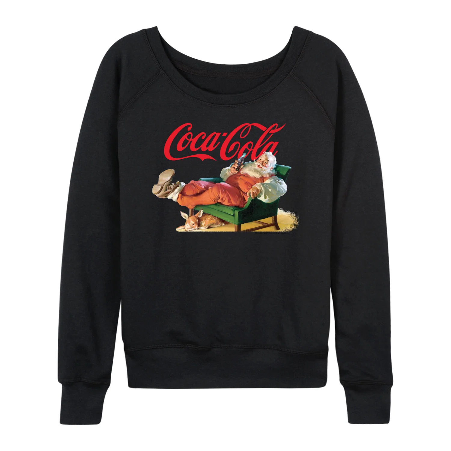 Coca-Cola - Santa Coke - Women's French Terry Long Sleeve Pullover - Image 2