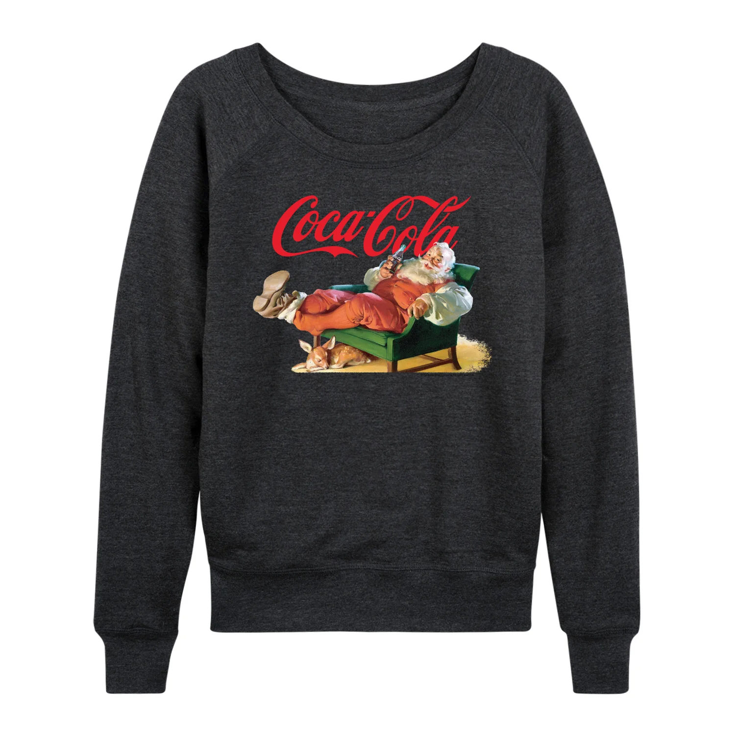 Coca-Cola - Santa Coke - Women's French Terry Long Sleeve Pullover - Image 3