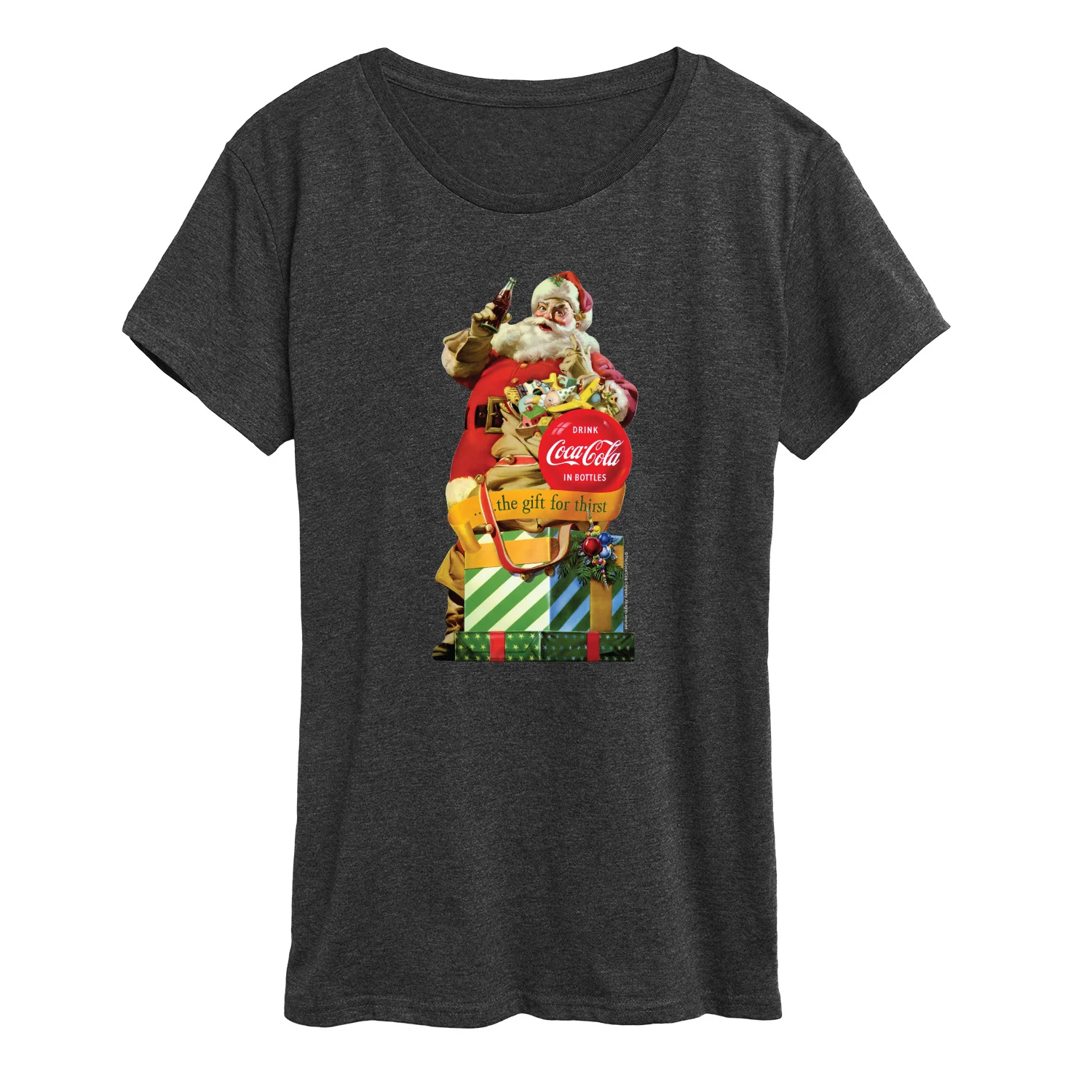 Coca-Cola - Vintage Santa Gift For Thirst - Women's Short Sleeve Graphic T-Shirt - Image 4
