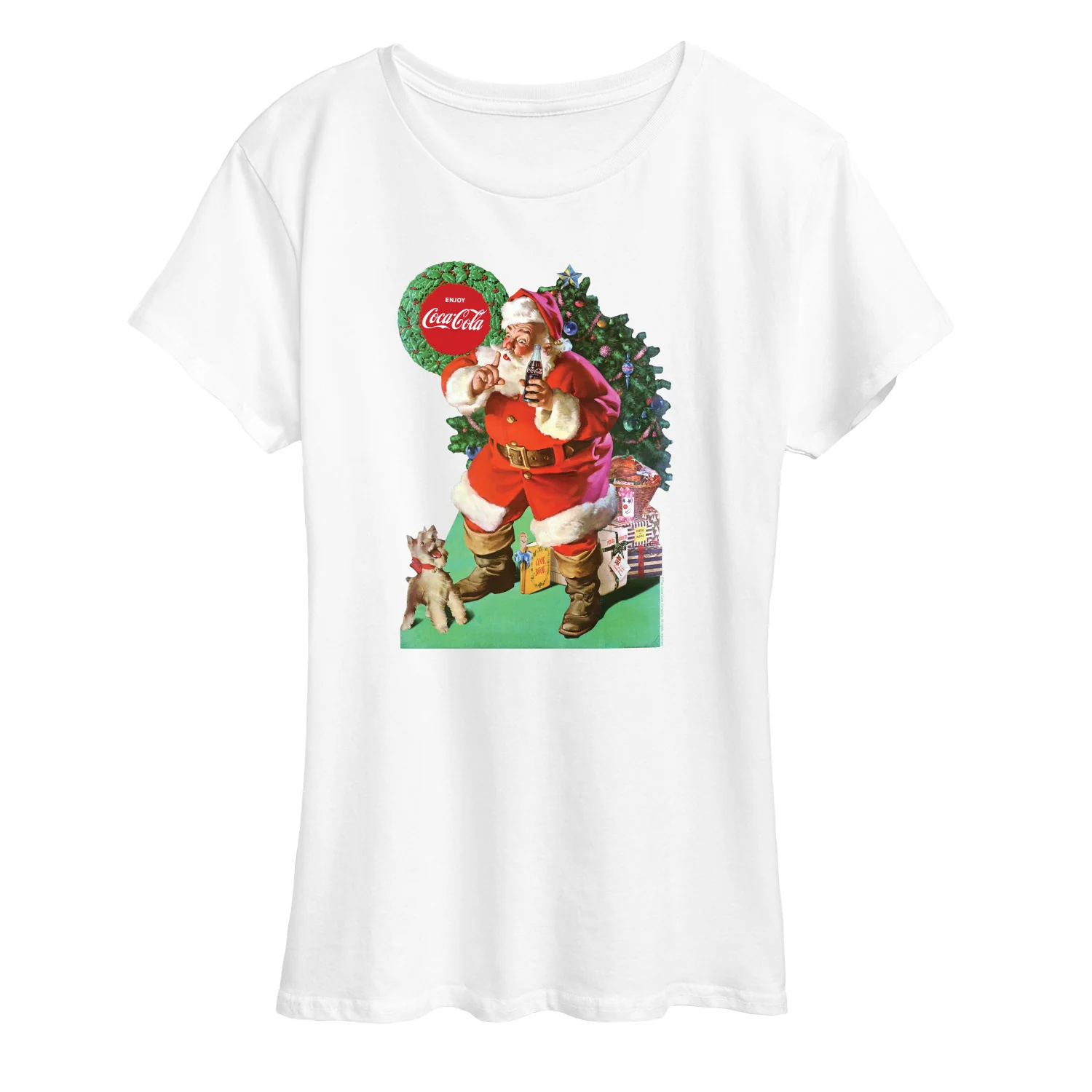 Coca-Cola - Vintage Santa With Dog - Women's Short Sleeve Graphic T-Shirt - Image 7