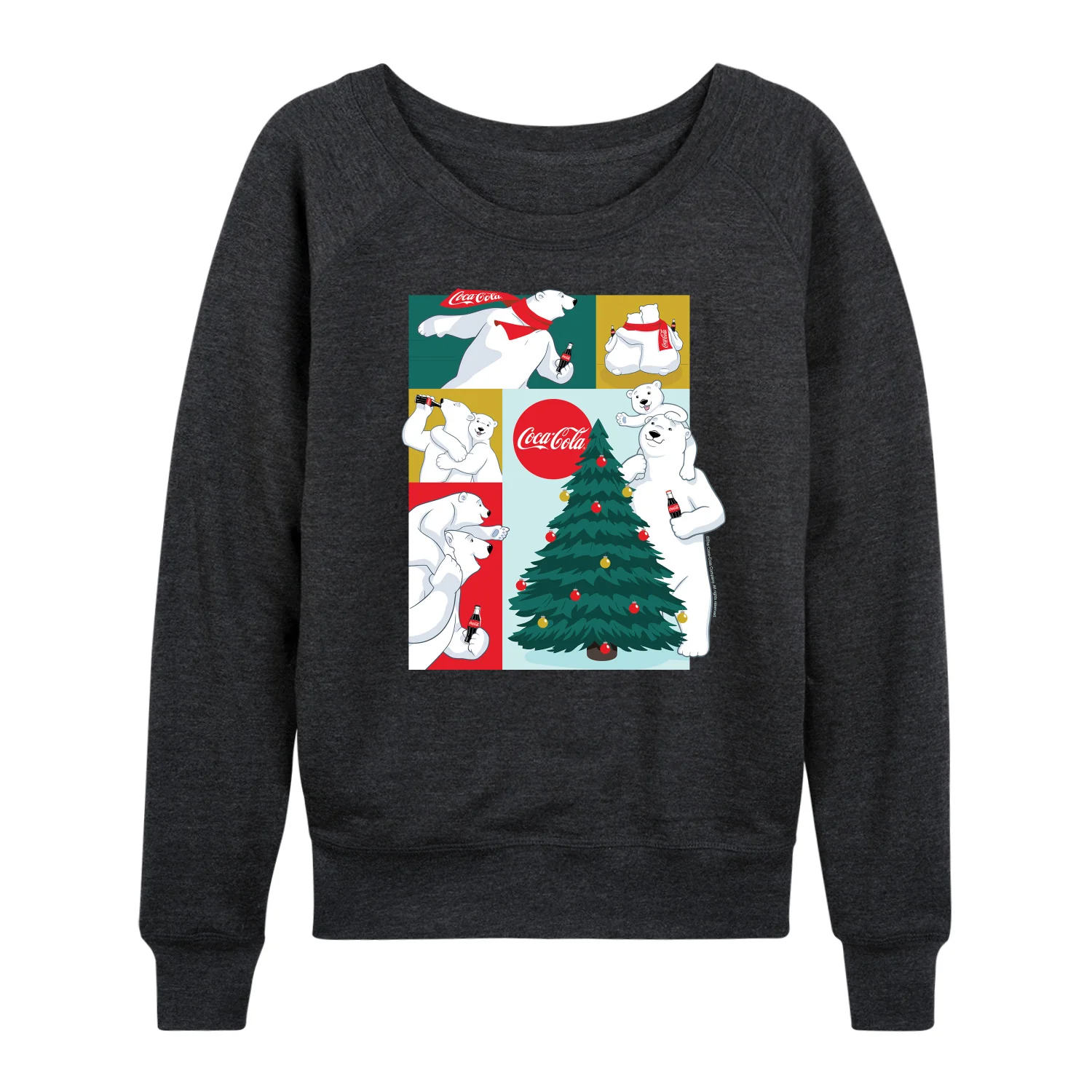 Coca-Cola - Coca Cola Bears Grid - Women's French Terry Long Sleeve Pullover - Image 2