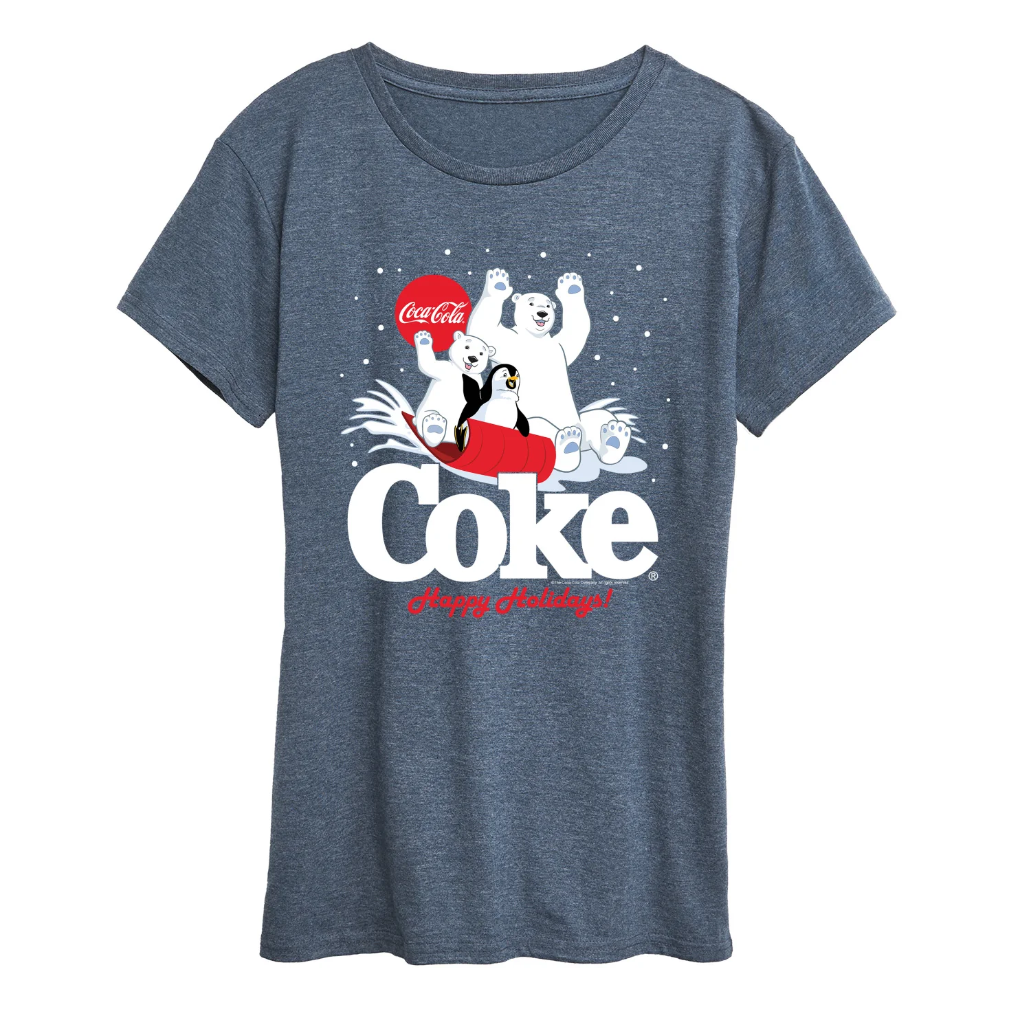 Coca-Cola - Happy Holidays Sledding- Women's Short Sleeve Graphic T-Shirt - Image 2